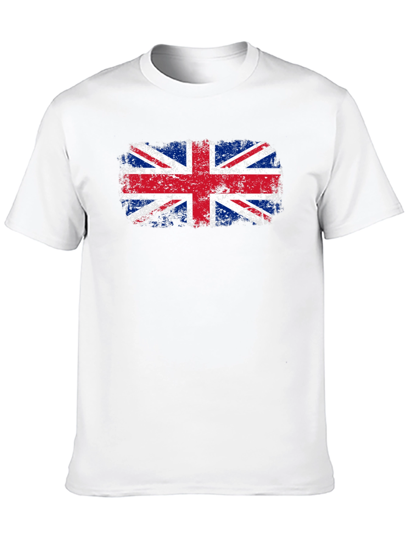 Union Jack Flag Distressed Graphic Tee - Black