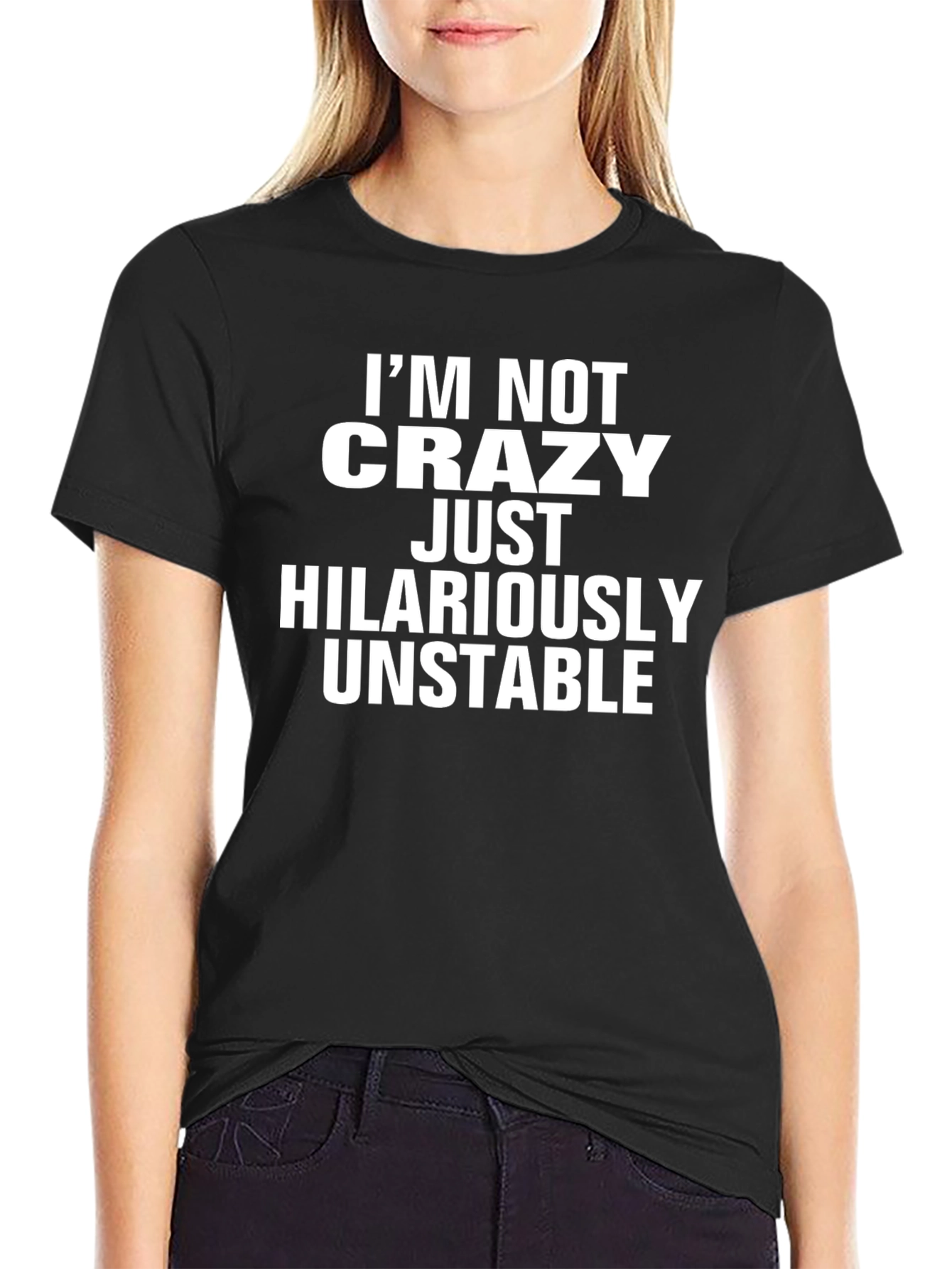 Hilariously Unstable Graphic Tee - Black Cotton