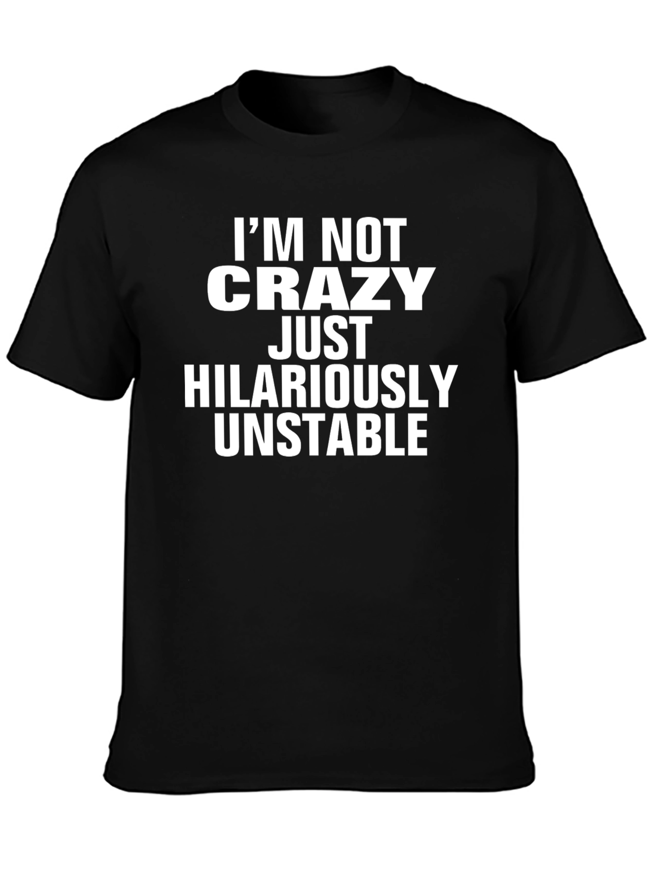 Hilariously Unstable Graphic Tee - Black Cotton
