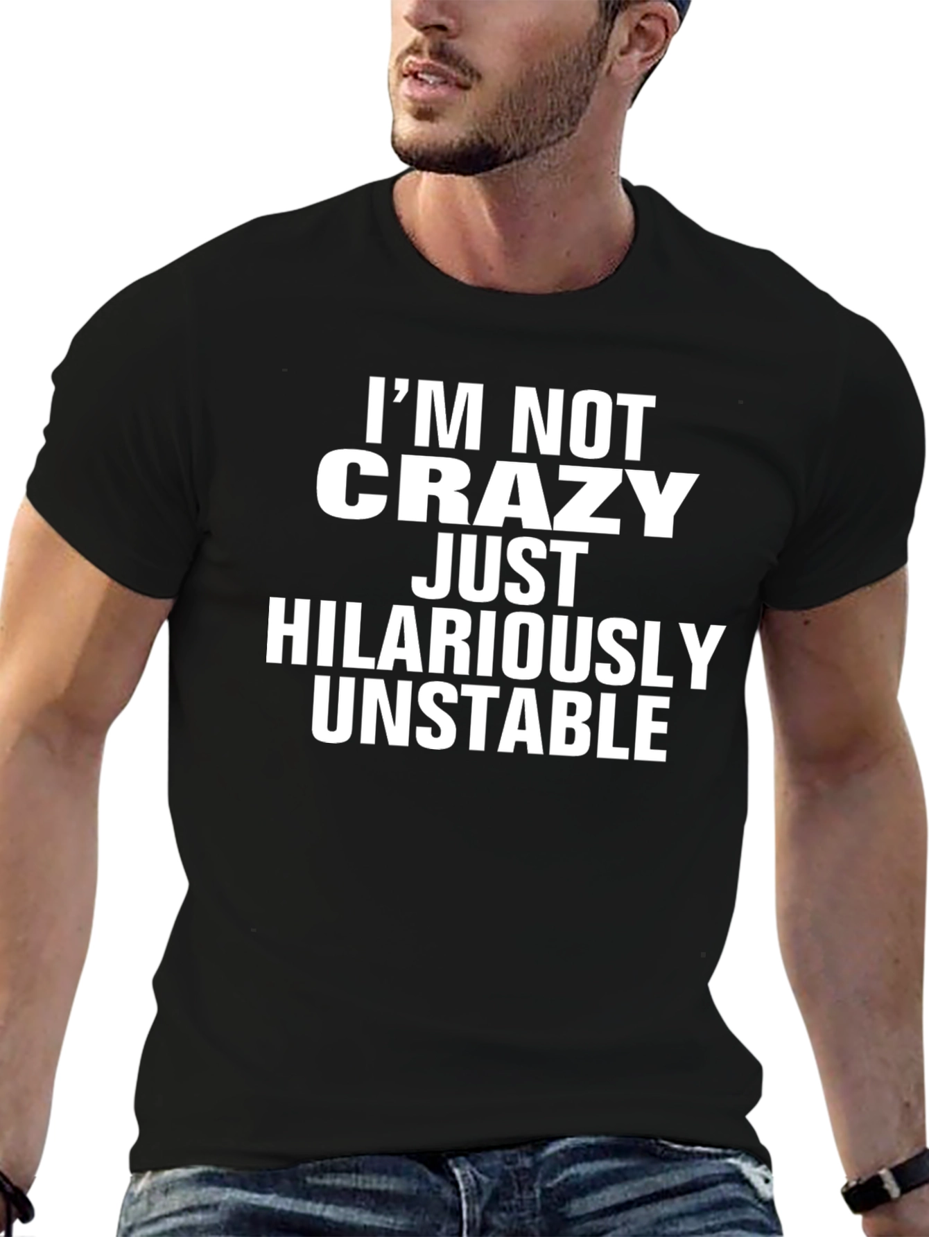 Hilariously Unstable Graphic Tee - Black Cotton