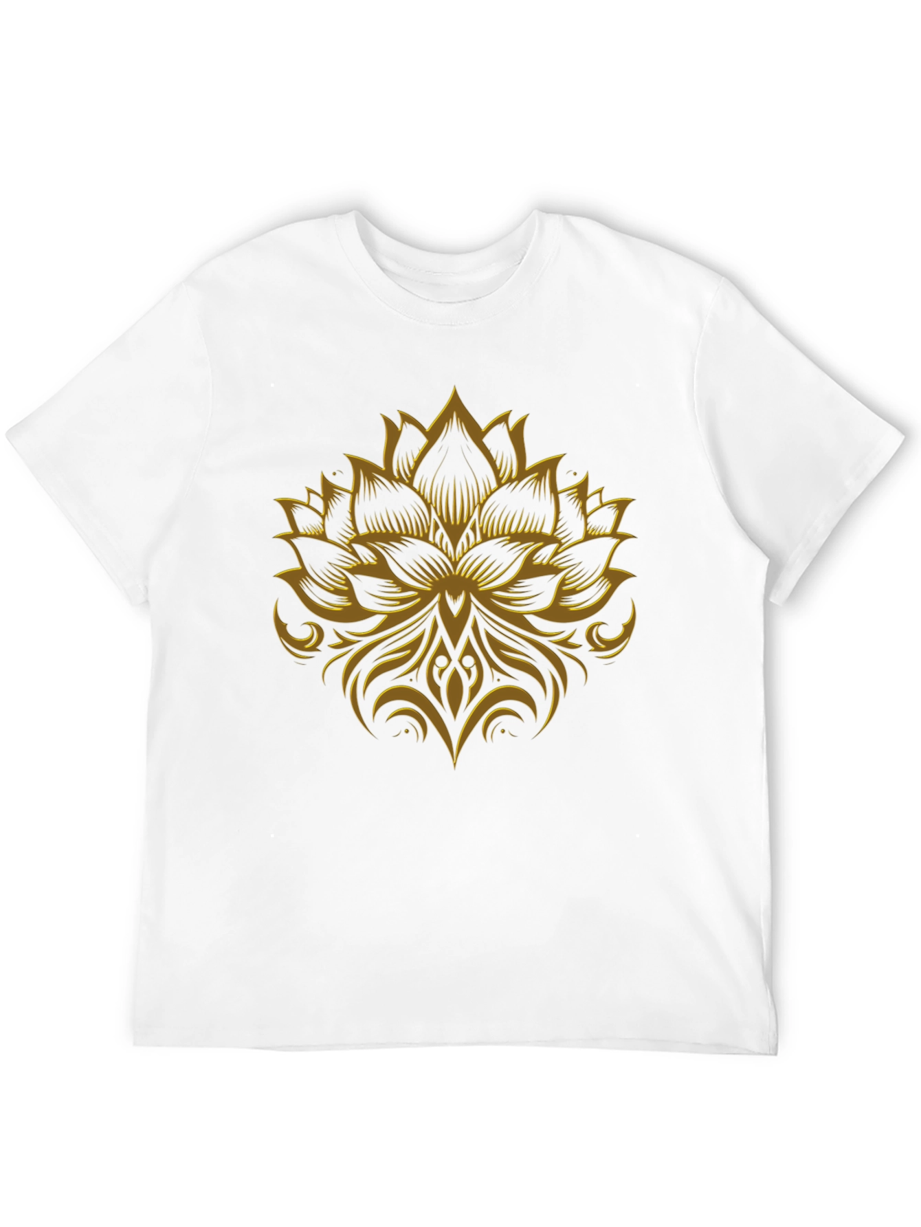 Lotus Flower Graphic Black T-Shirt