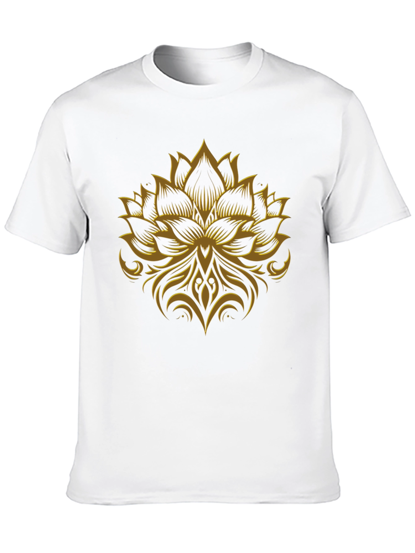 Lotus Flower Graphic Black T-Shirt