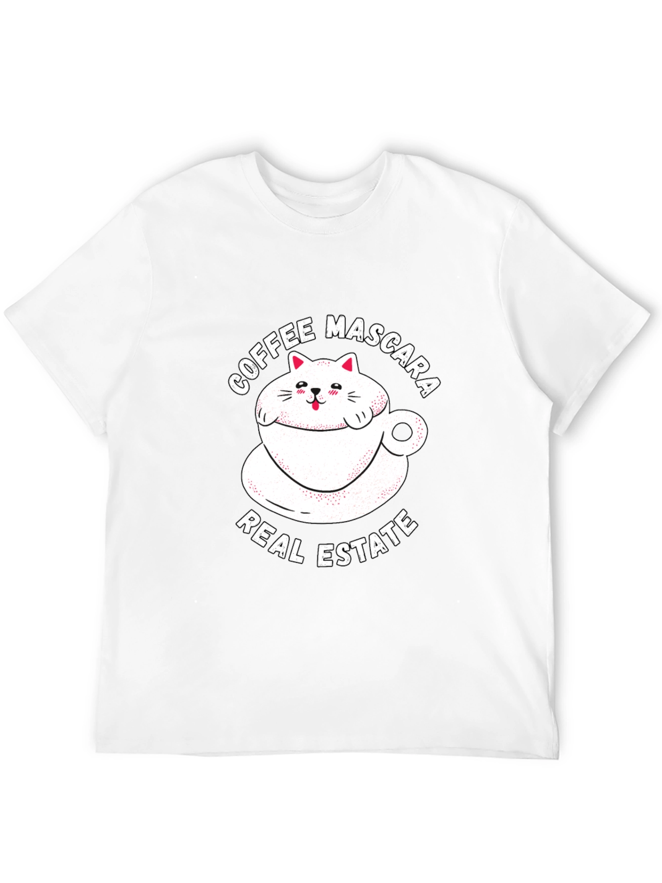 Coffee Mascara Real Estate Cat Graphic T-Shirt
