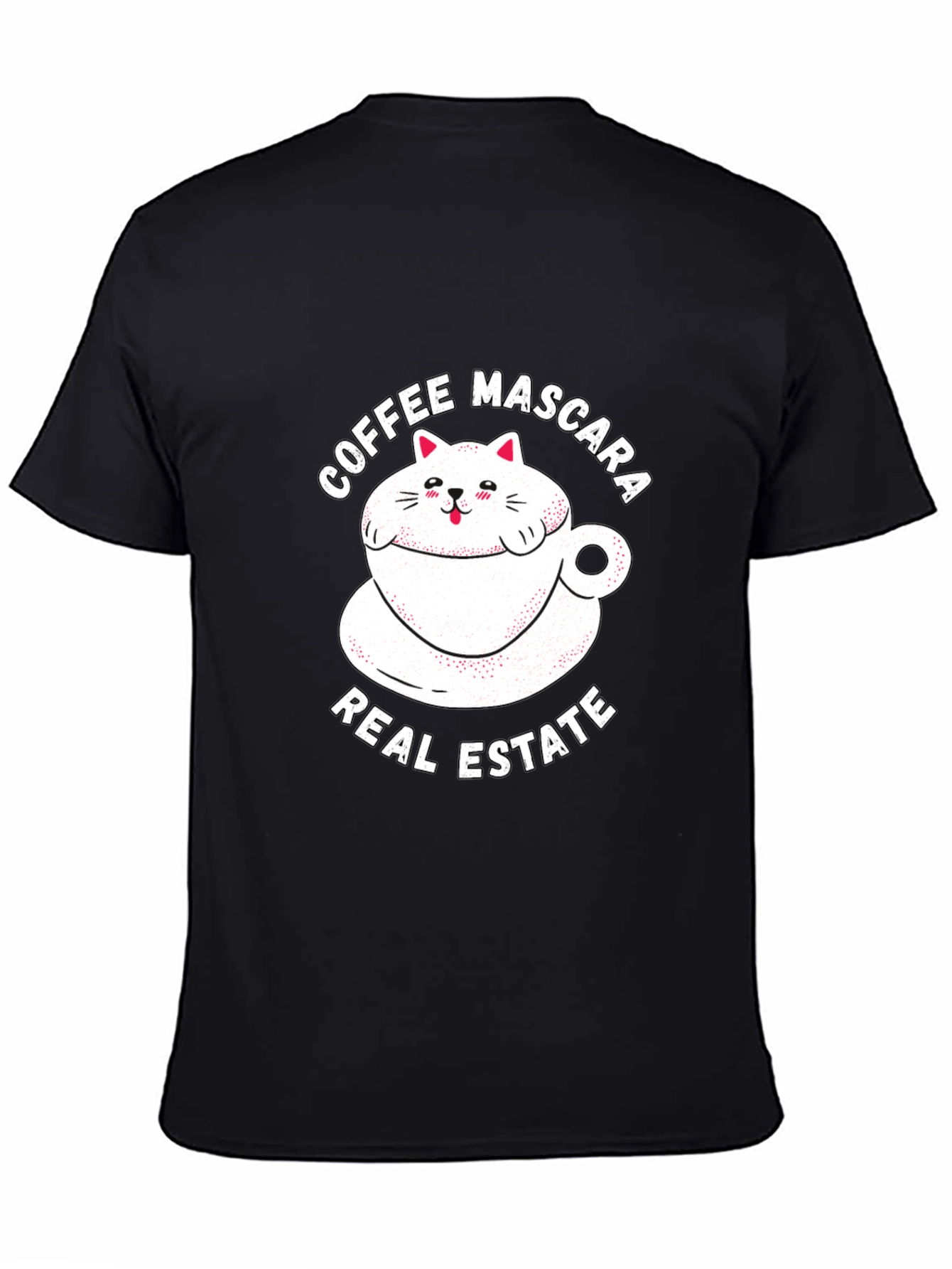 Coffee Mascara Real Estate Cat Graphic T-Shirt