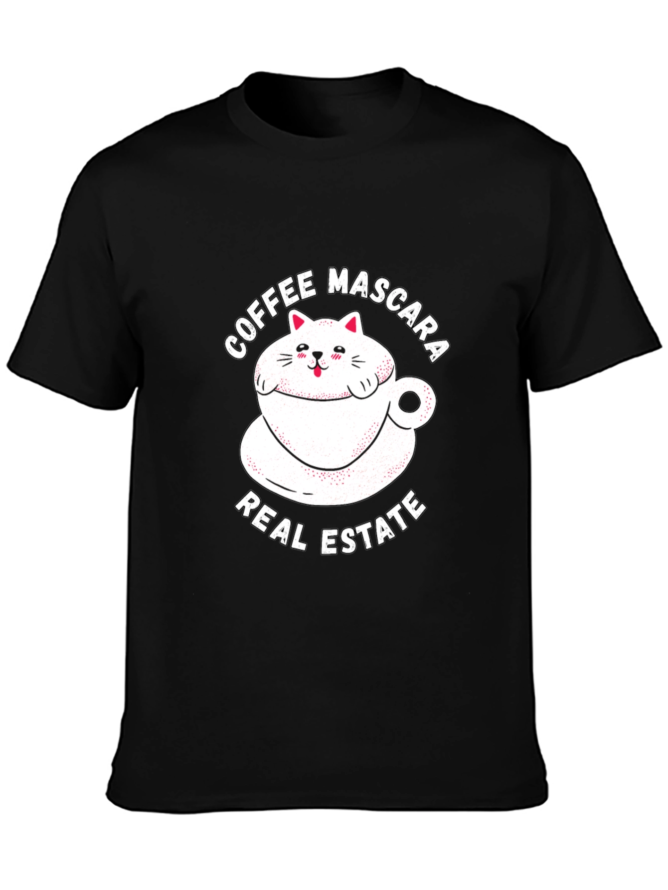 Coffee Mascara Real Estate Cat Graphic T-Shirt
