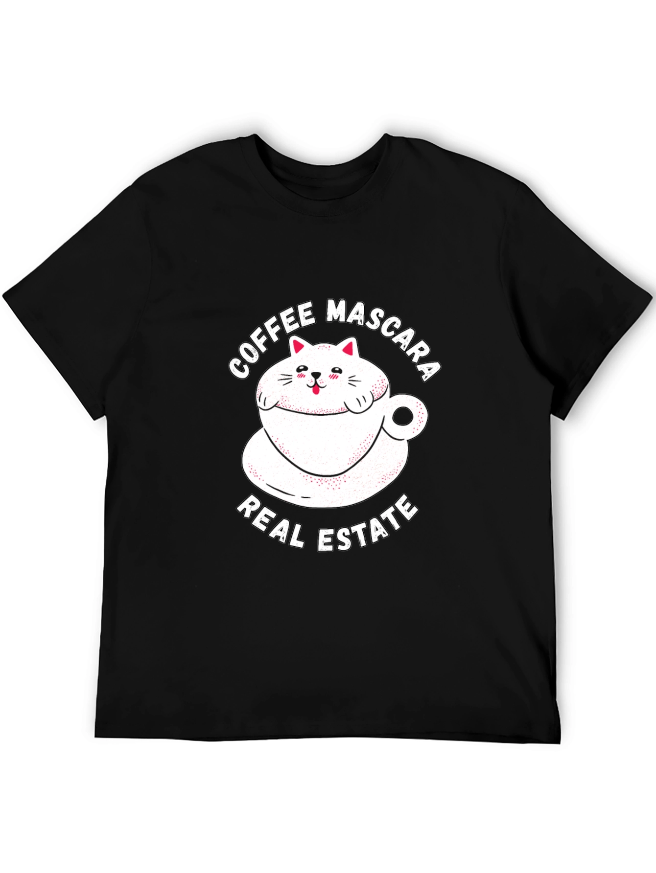 Coffee Mascara Real Estate Cat Graphic T-Shirt