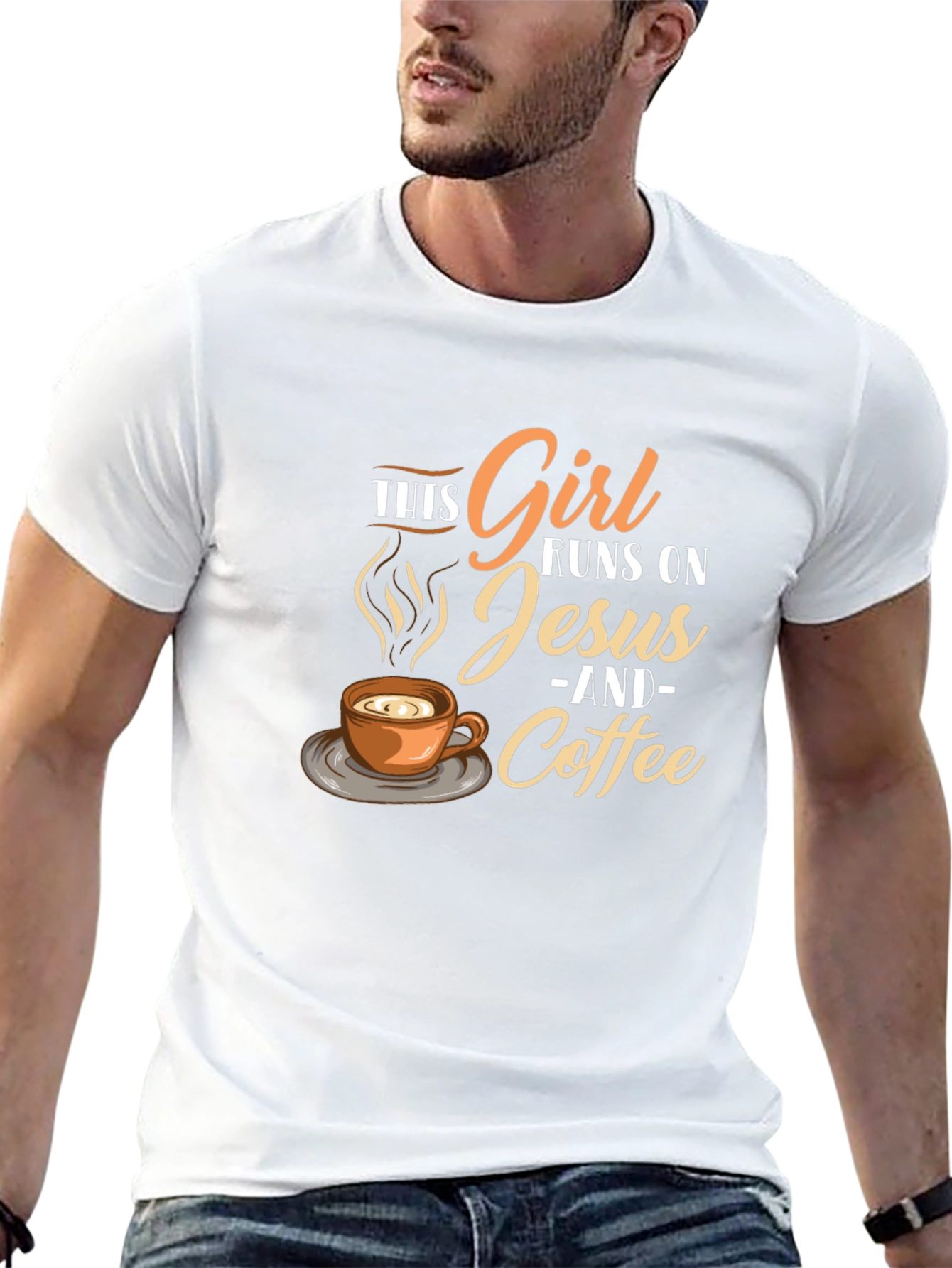 Girl Runs on Jesus and Coffee T-Shirt