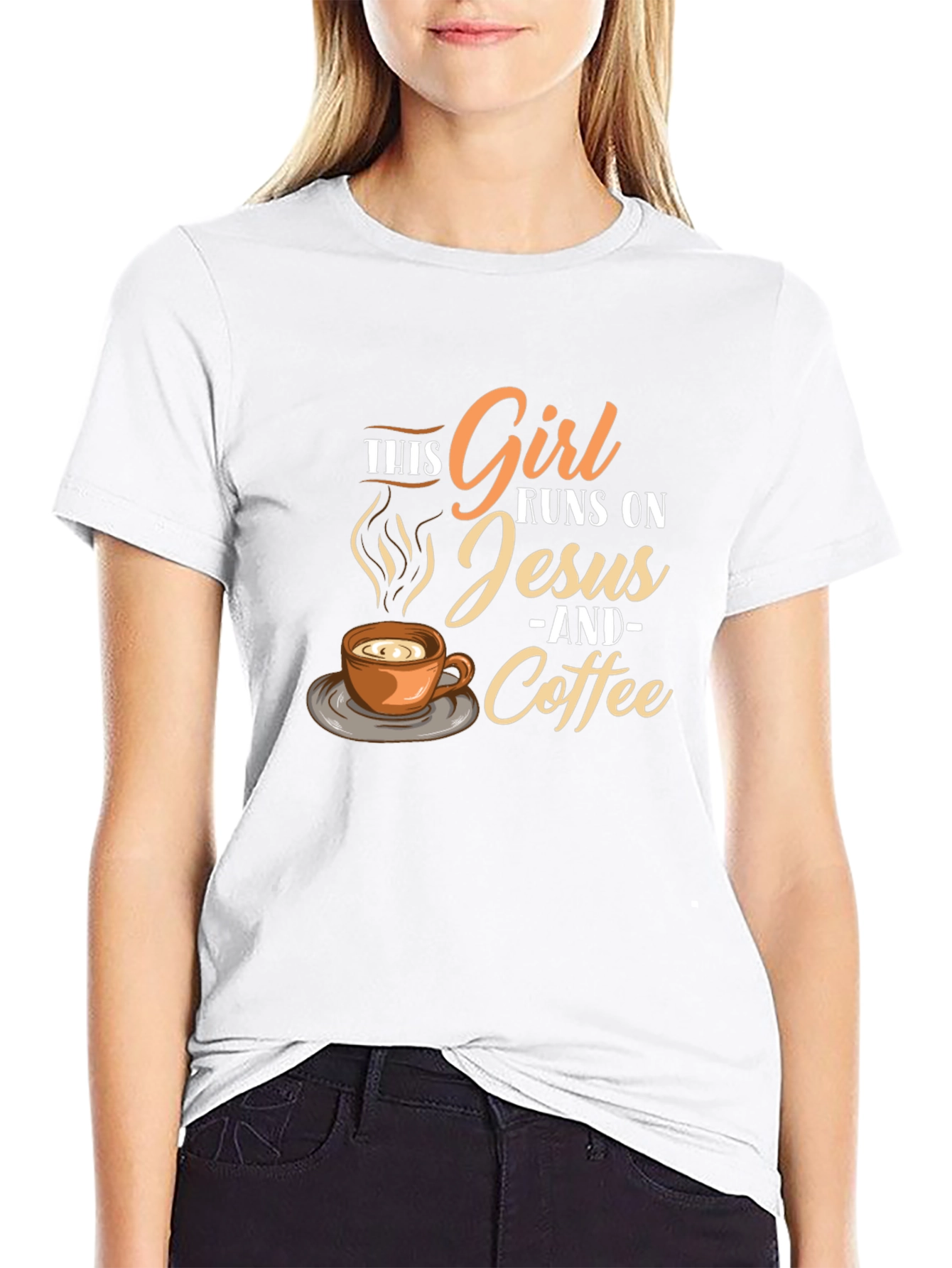 Girl Runs on Jesus and Coffee T-Shirt