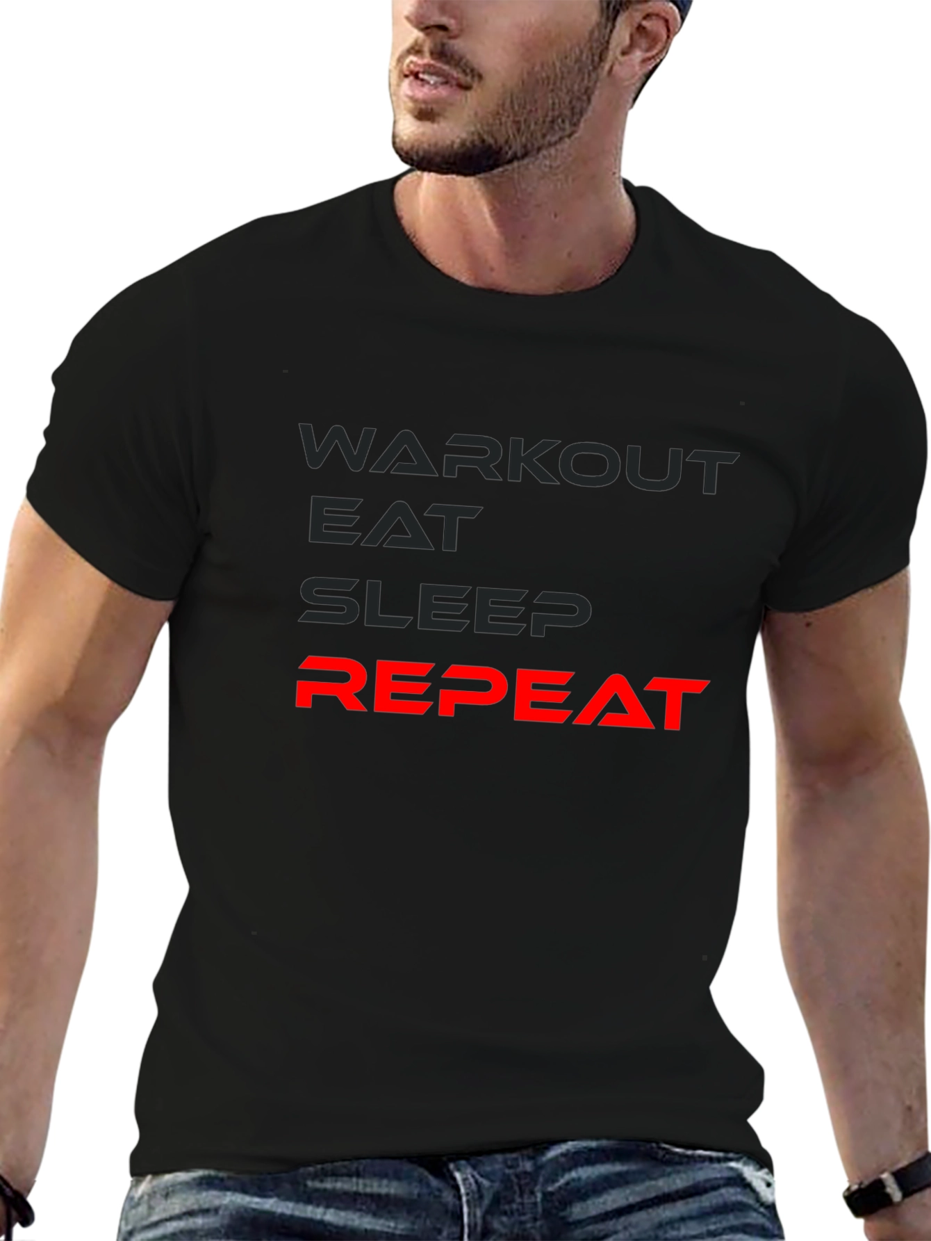 Workout Eat Sleep Repeat Mens T-Shirt
