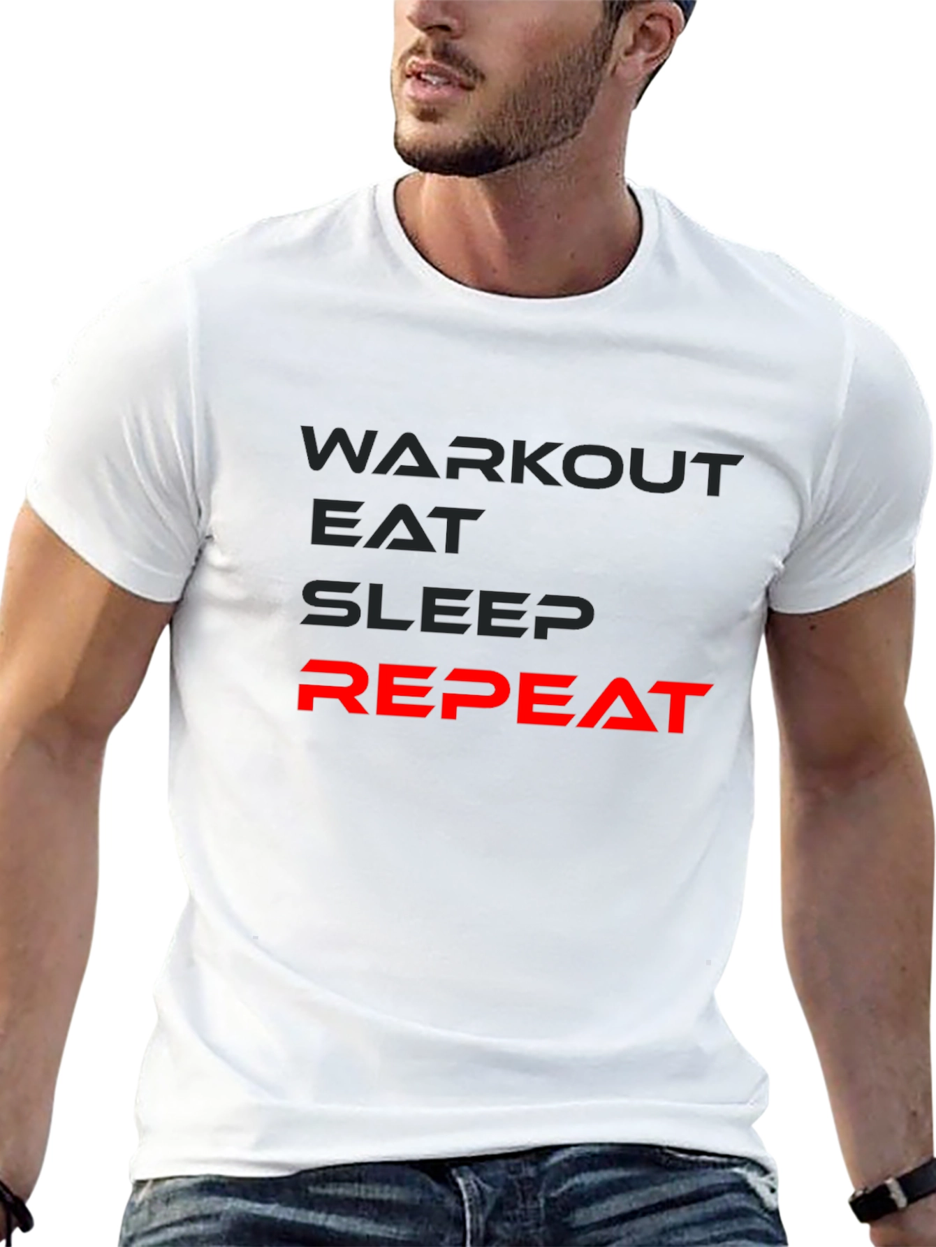 Workout Eat Sleep Repeat Mens T-Shirt