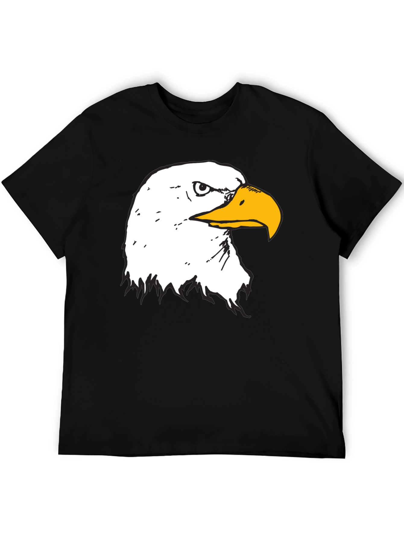 Bold Eagle Graphic Tee - Black Cotton T-Shirt