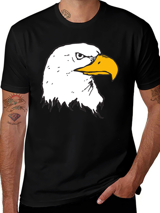 Bold Eagle Graphic Tee - Black Cotton T-Shirt