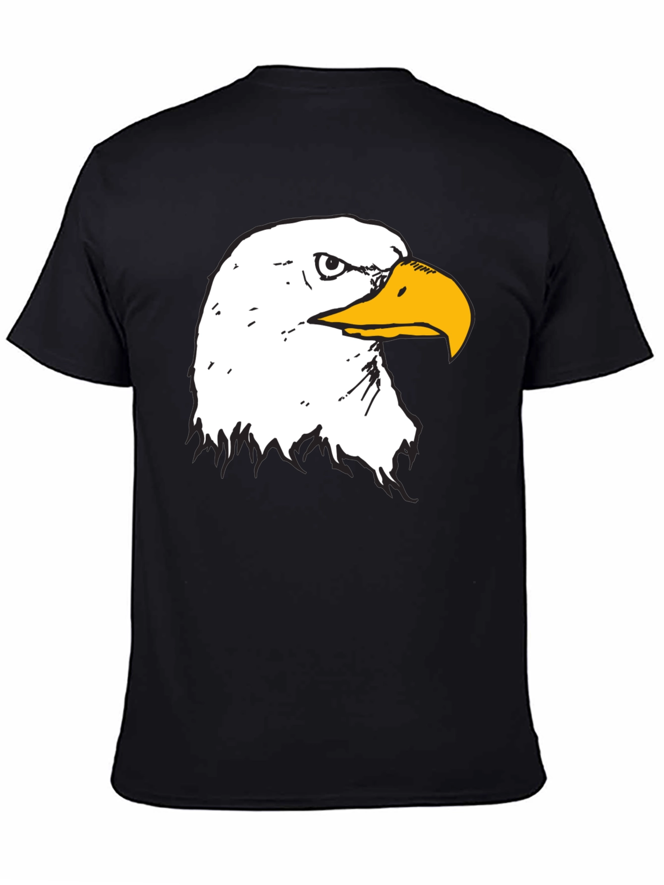 Bold Eagle Graphic Tee - Black Cotton T-Shirt