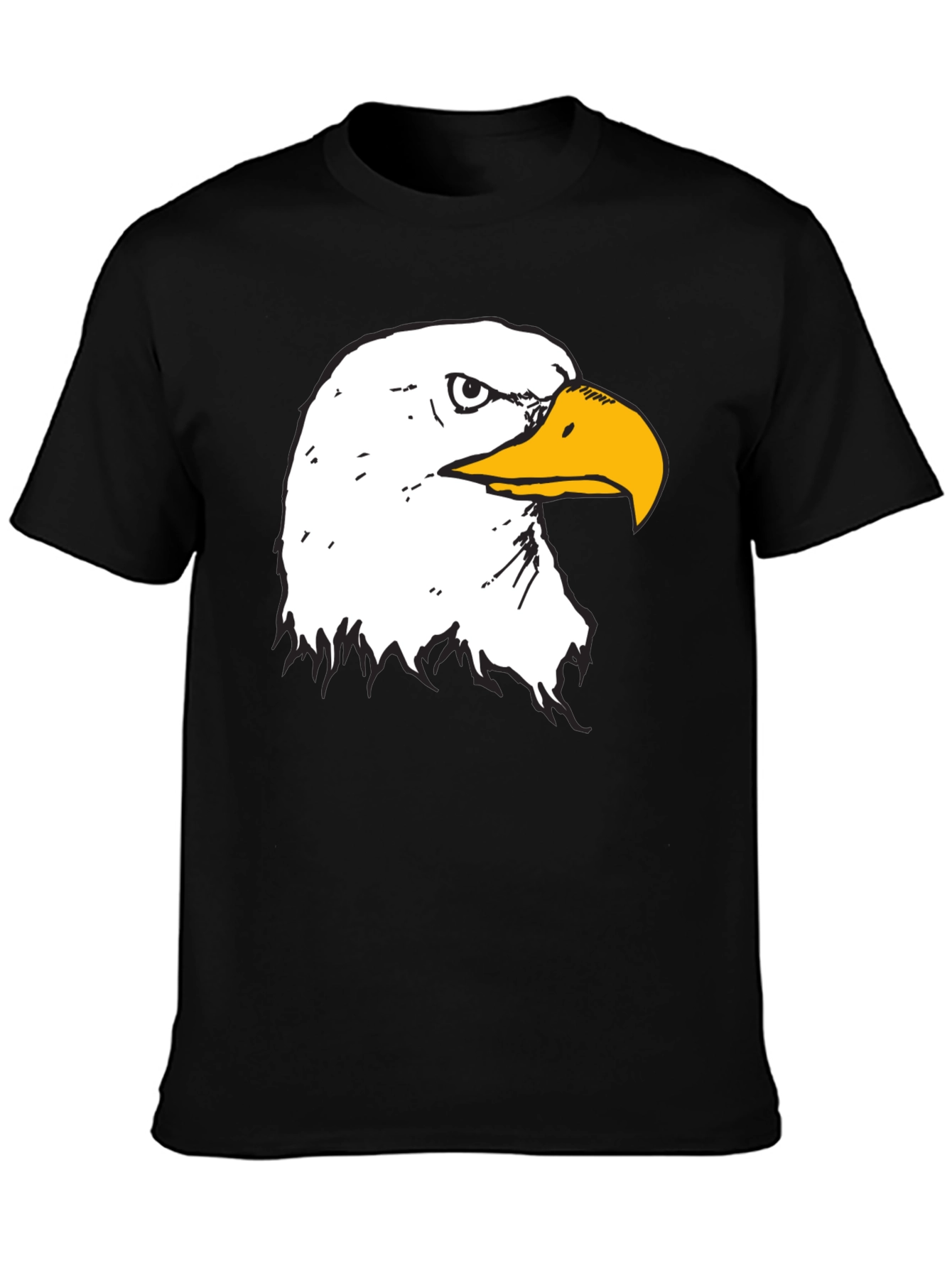 Bold Eagle Graphic Tee - Black Cotton T-Shirt