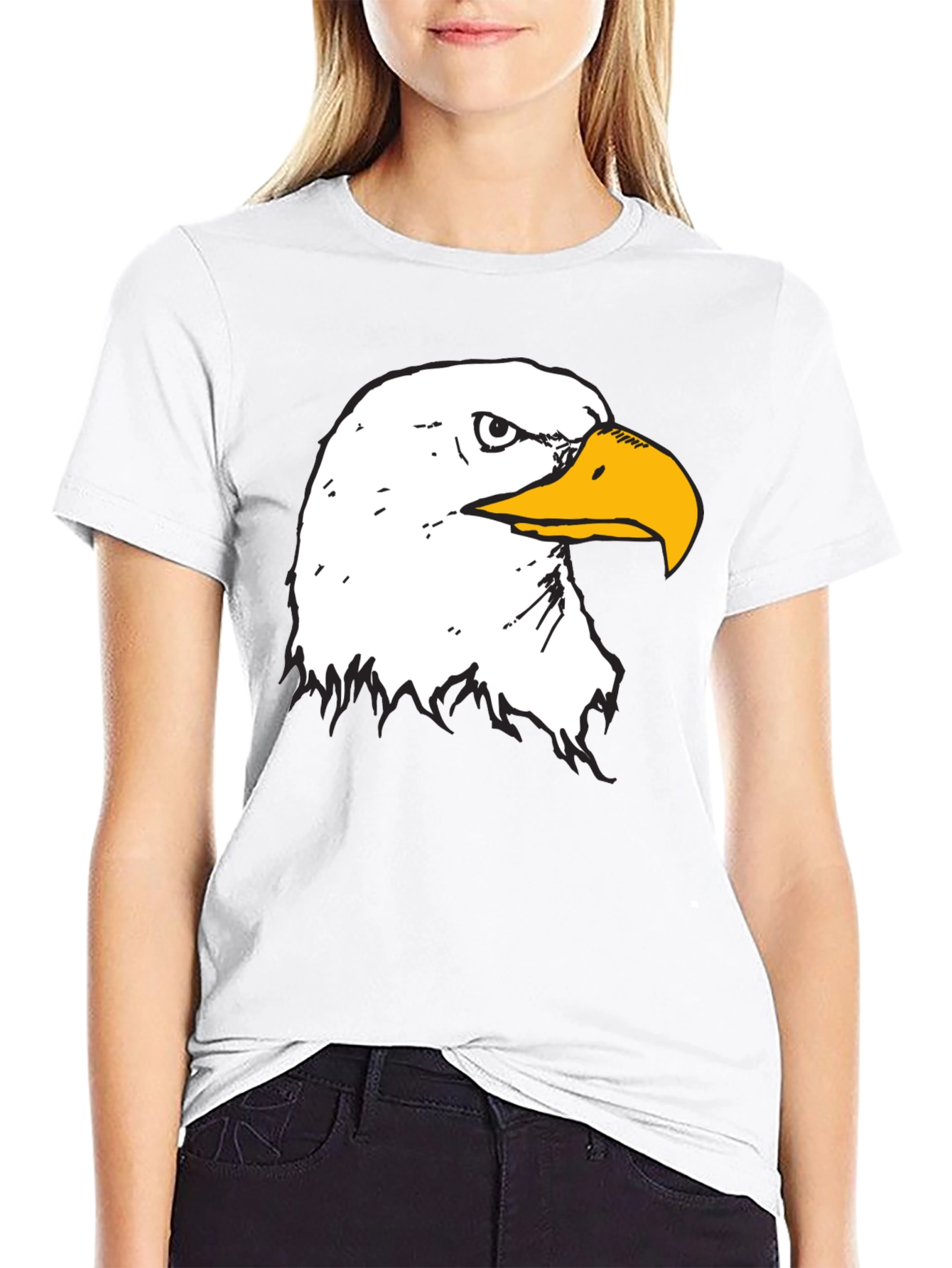 Bold Eagle Graphic Tee - Black Cotton T-Shirt