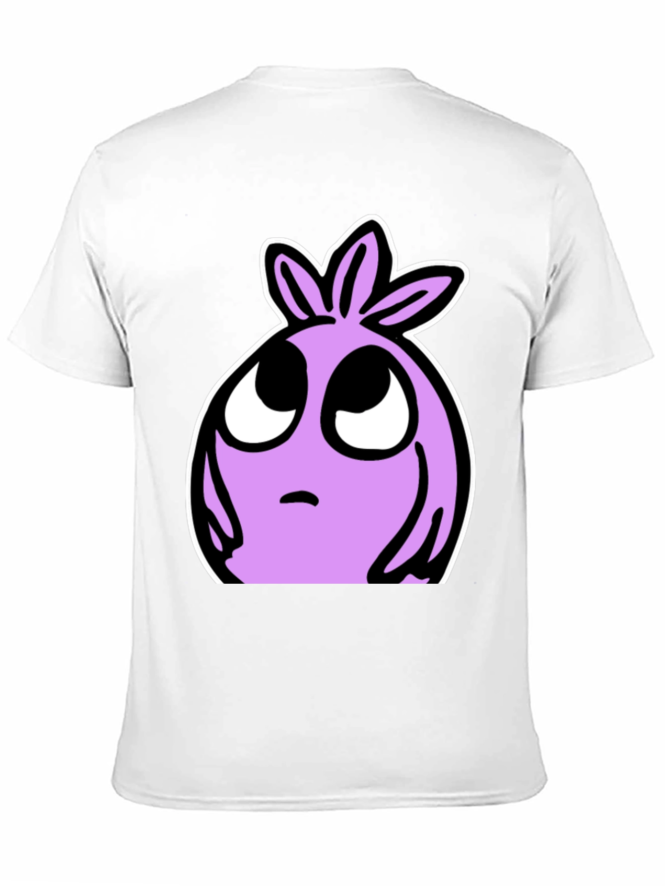 Cartoon Lilac Character Black T-shirt
