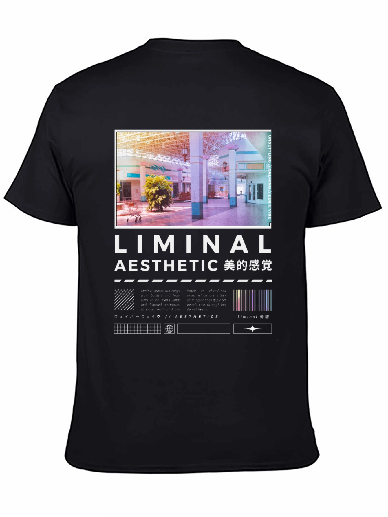 Liminal Aesthetic Graphic Tee - Unisex Black T-Shirt
