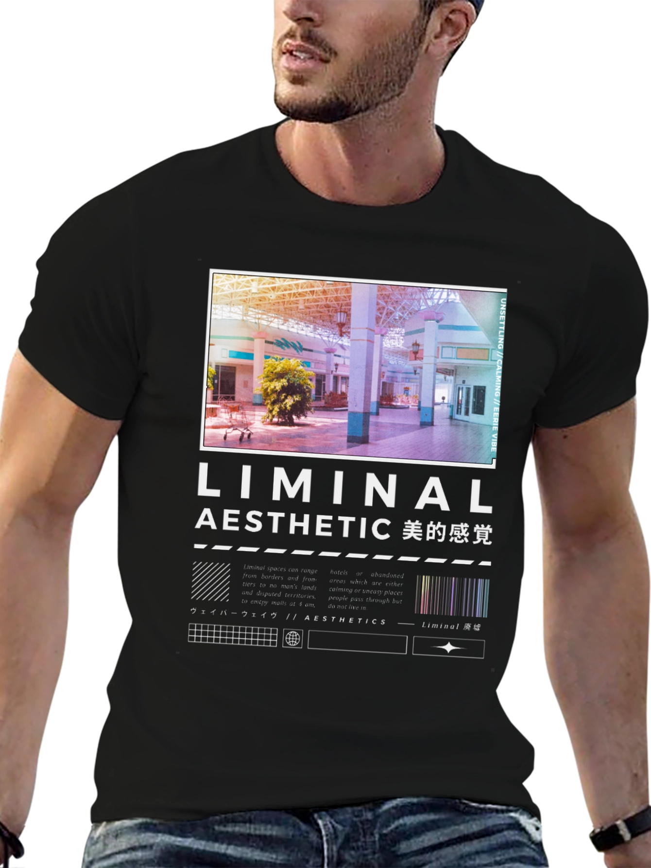 Liminal Aesthetic Graphic Tee - Unisex Black T-Shirt
