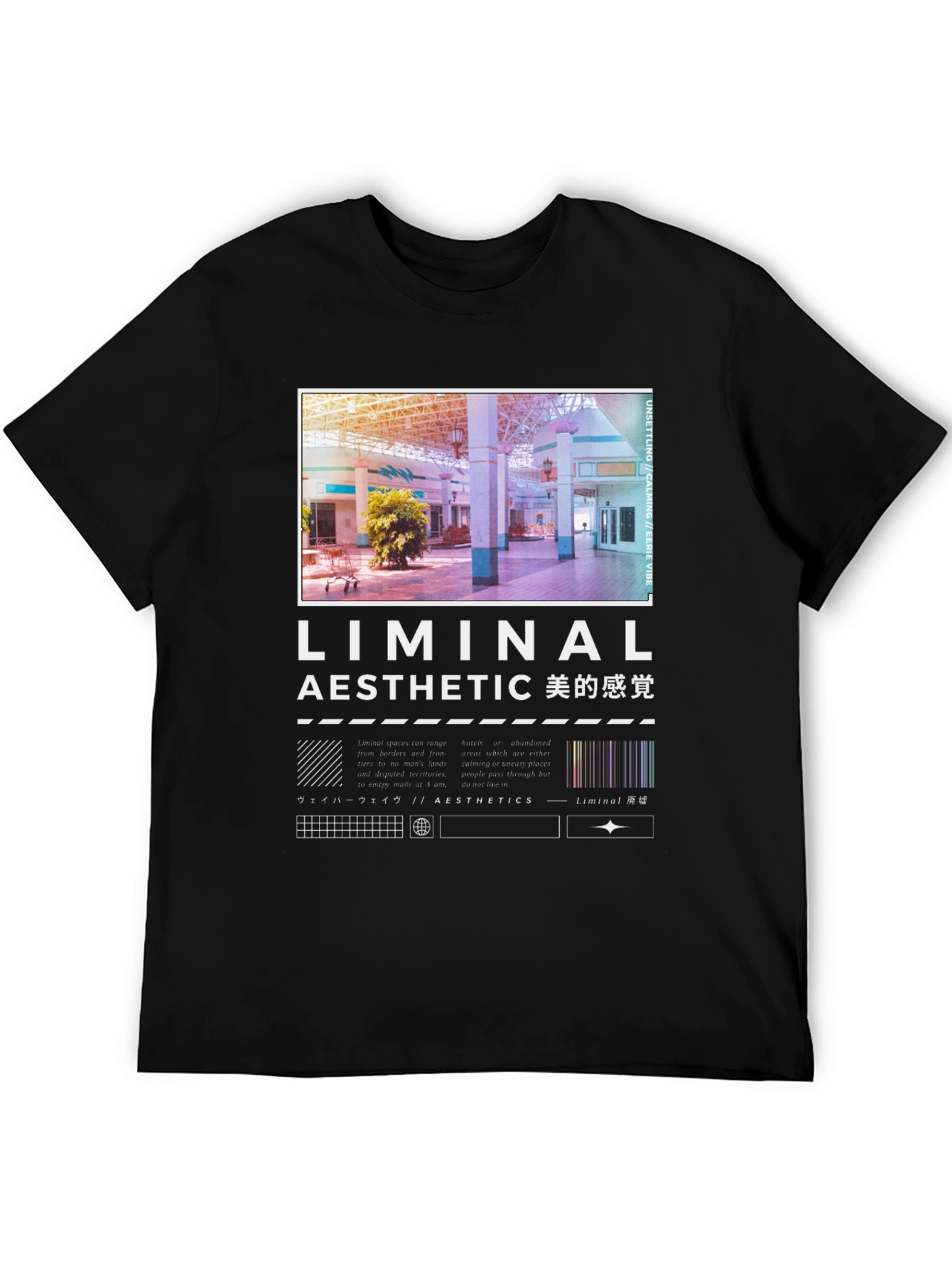 Liminal Aesthetic Graphic Tee - Unisex Black T-Shirt