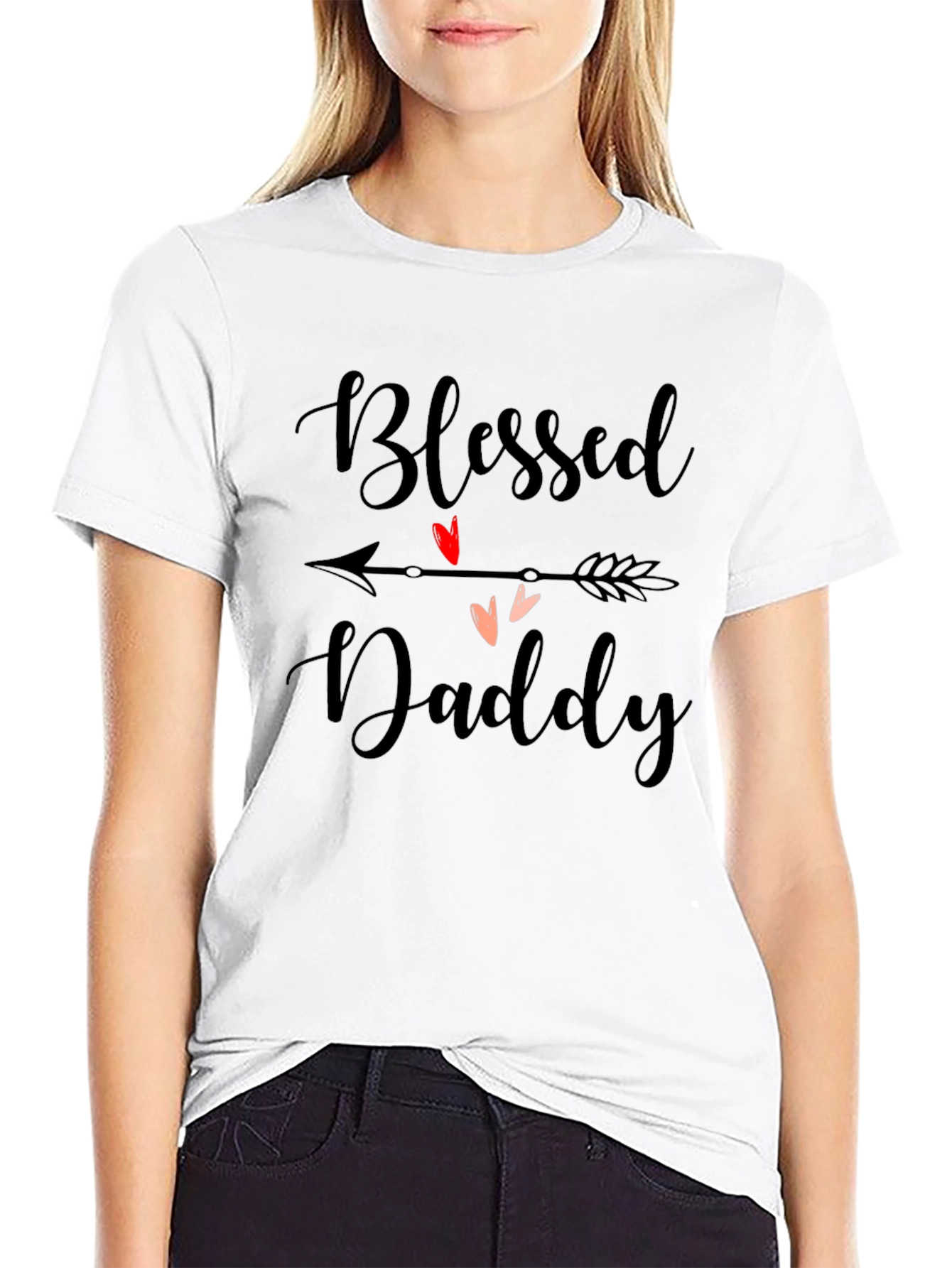 Blessed Daddy Graphic Print Black T-Shirt