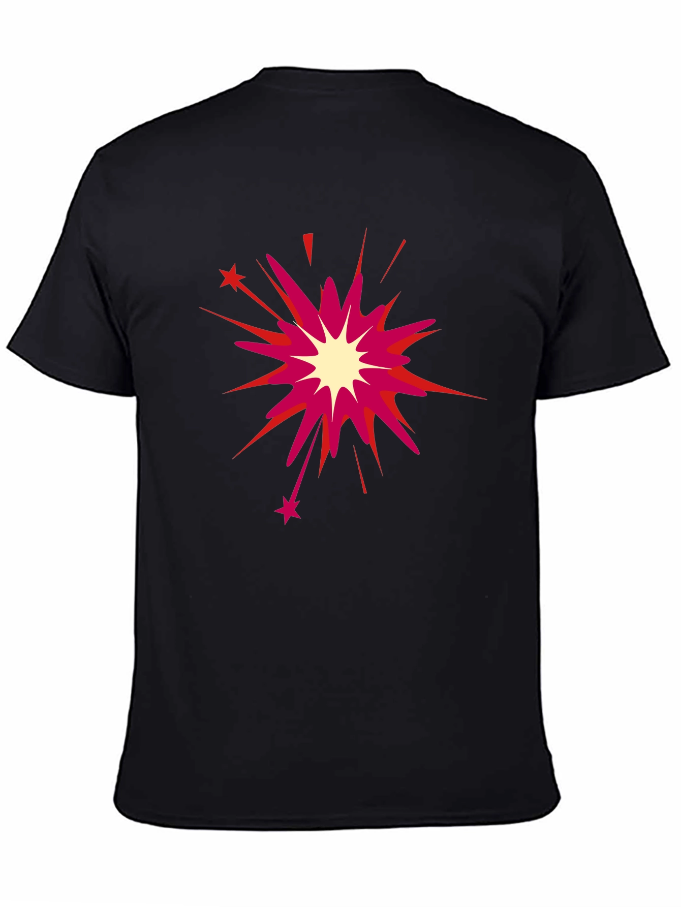 Black T-Shirt with Burst Design