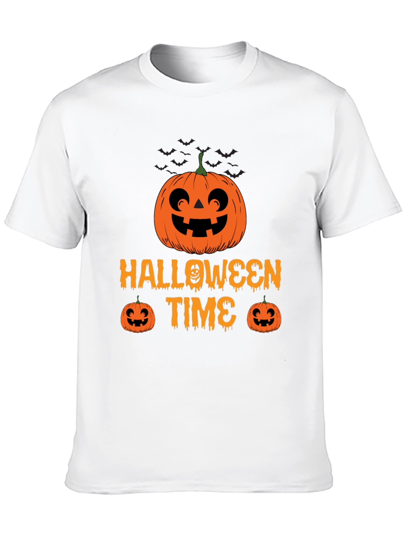 Halloween Time Black T-Shirt Pumpkin Graphic Tee