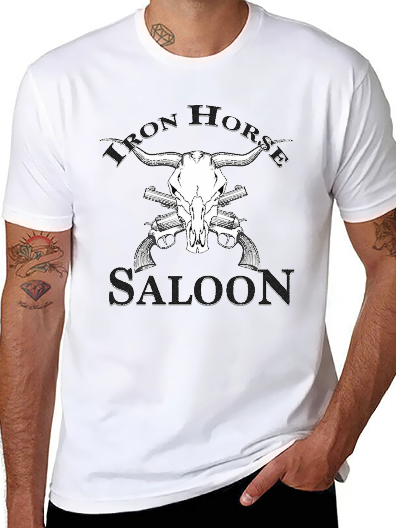 Iron Horse Saloon Graphic T-Shirt - Western Design