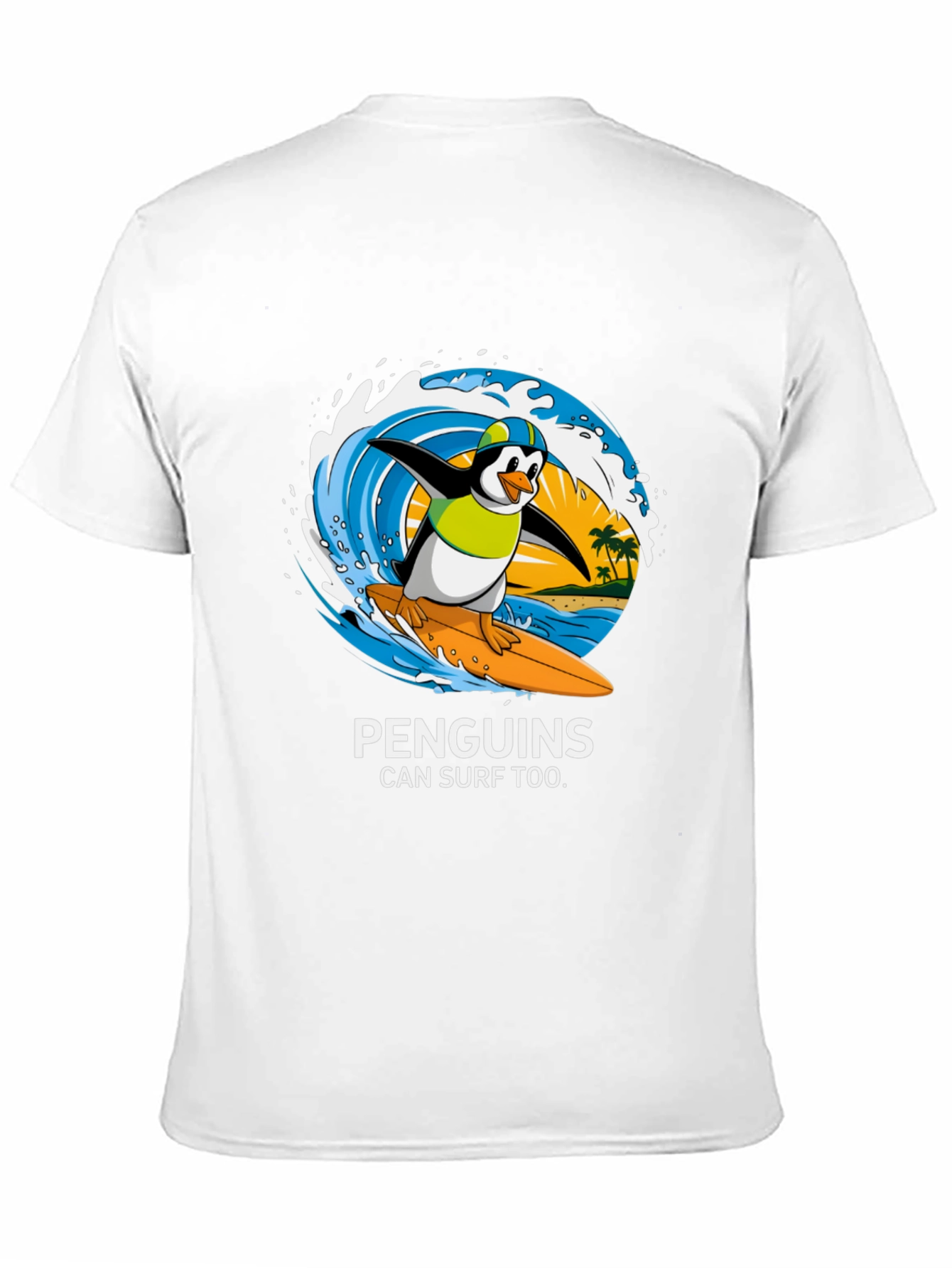 Penguin Surf T-Shirt - Cool Graphic Tee