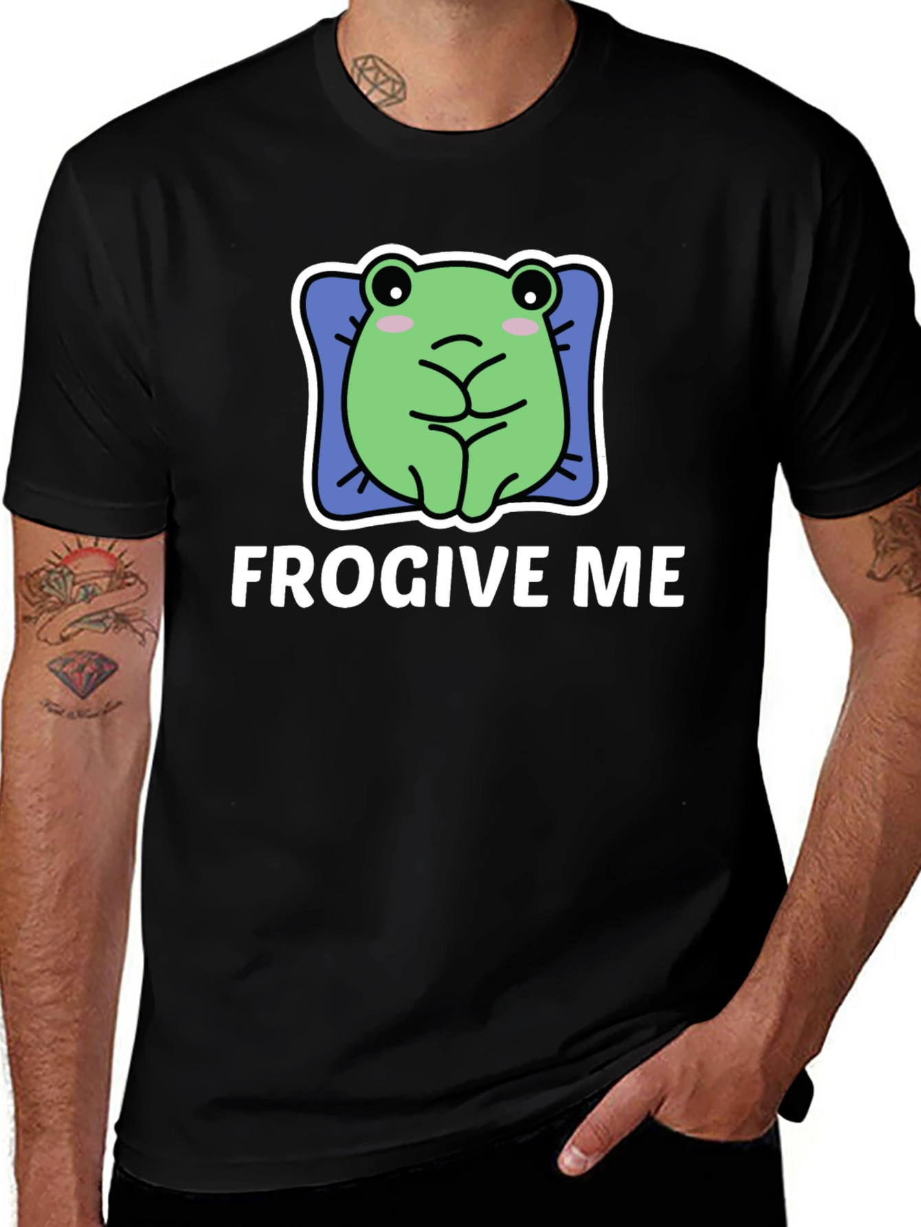 FROGIVE ME Funny Frog Graphic T-Shirt