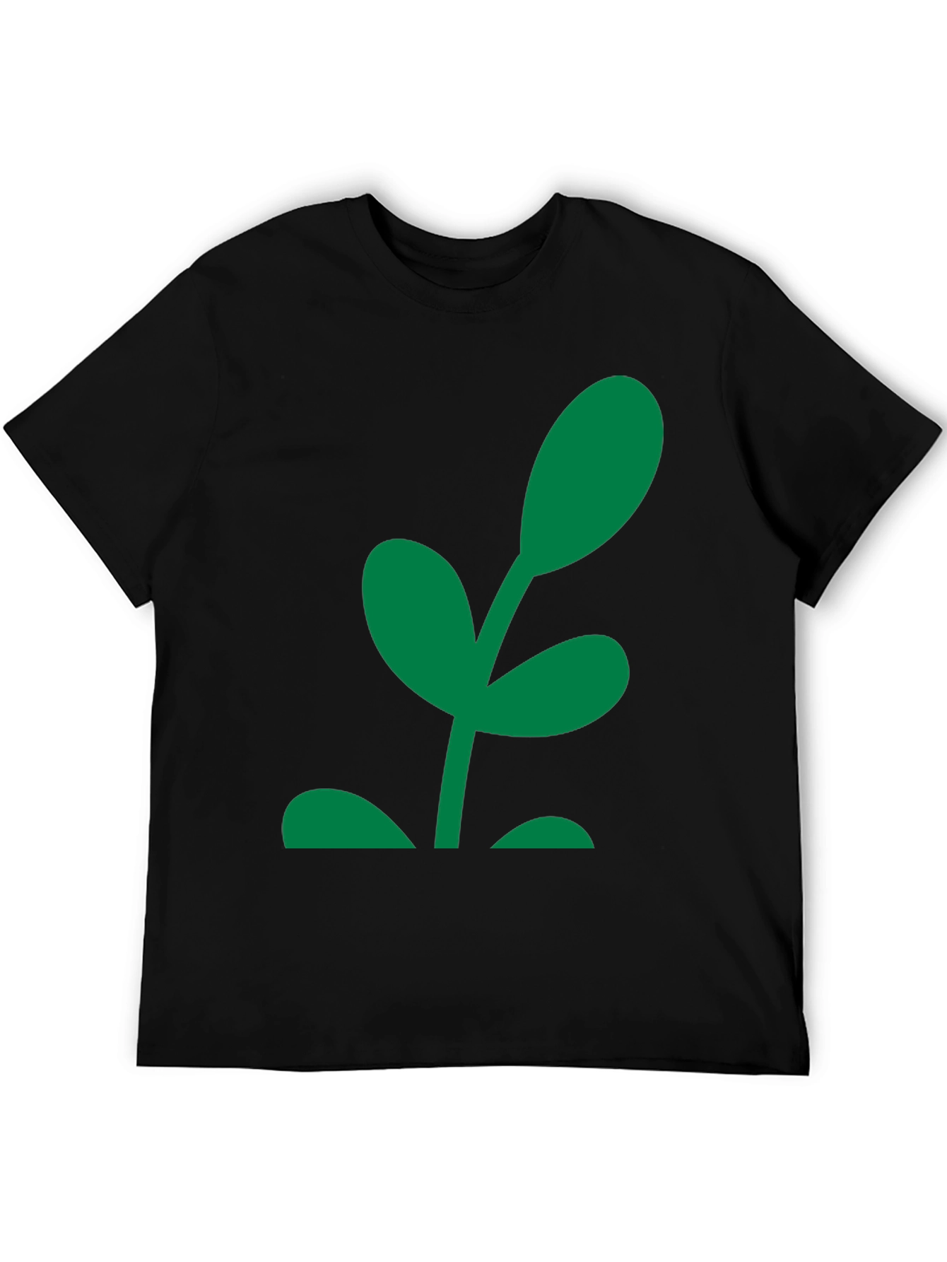 Green Sprout Graphic Black T-Shirt