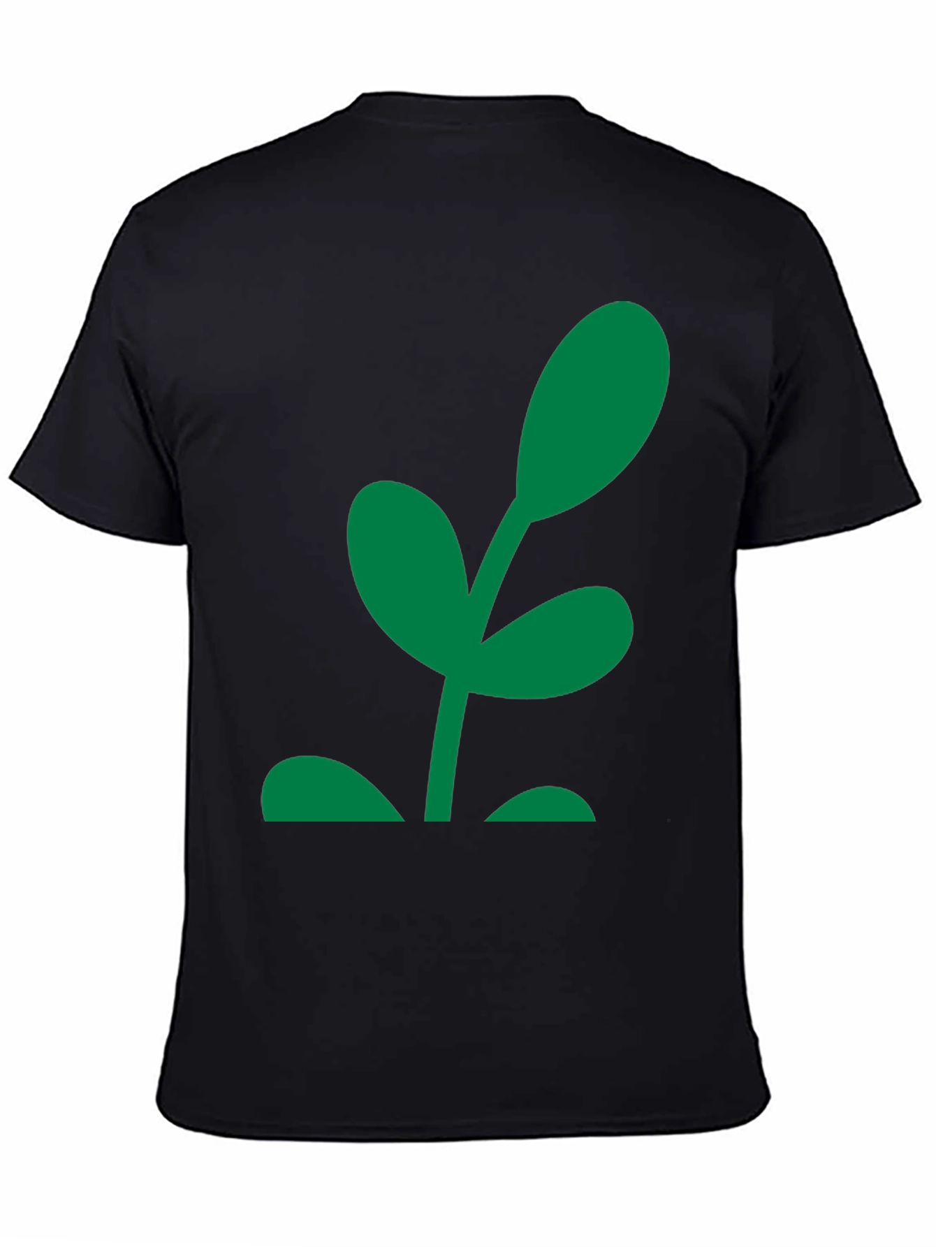 Green Sprout Graphic Black T-Shirt