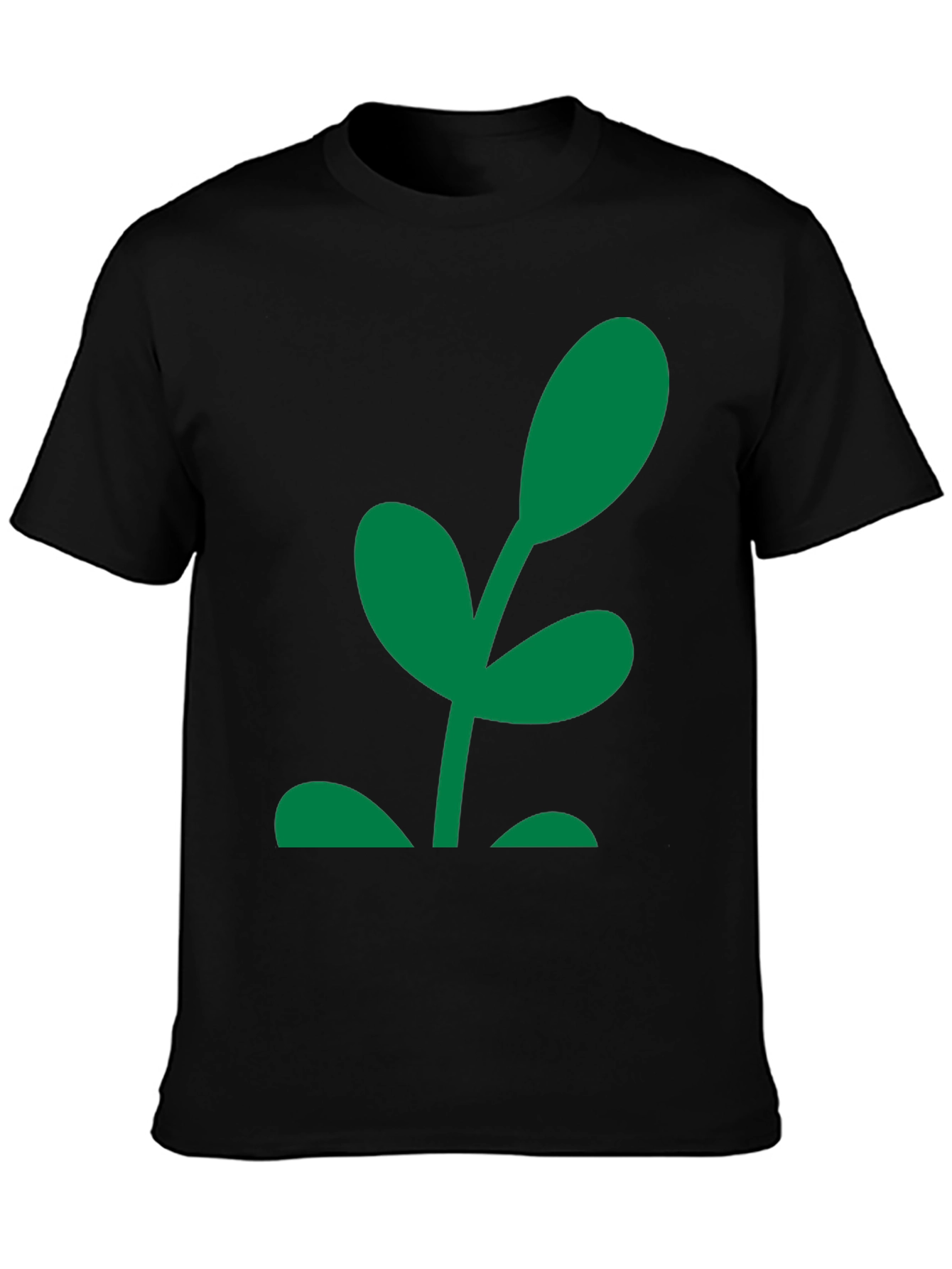 Green Sprout Graphic Black T-Shirt