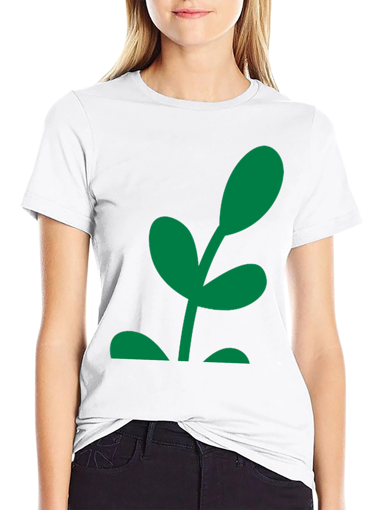 Green Sprout Graphic Black T-Shirt
