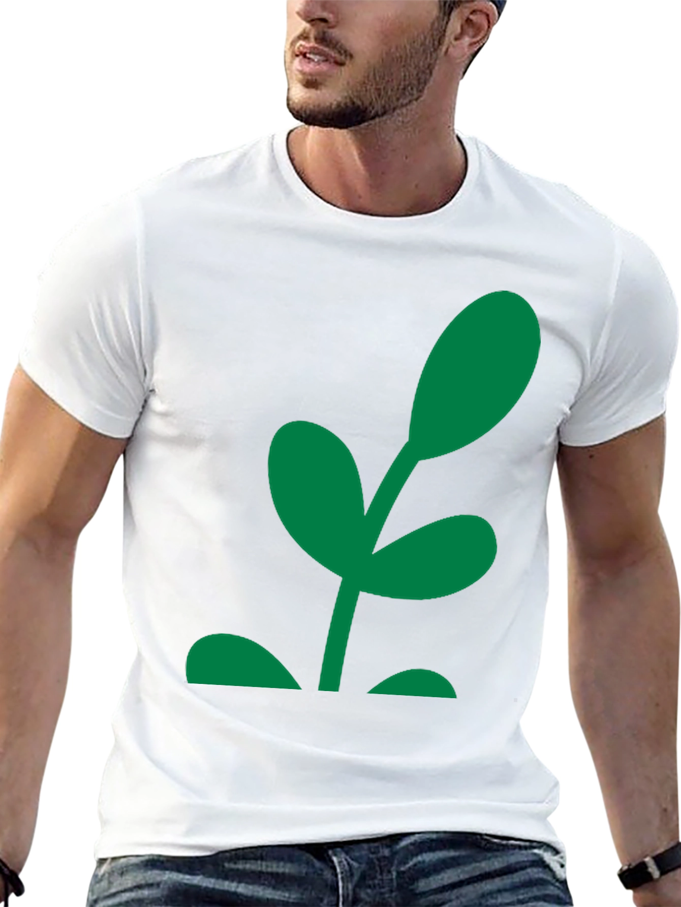 Green Sprout Graphic Black T-Shirt