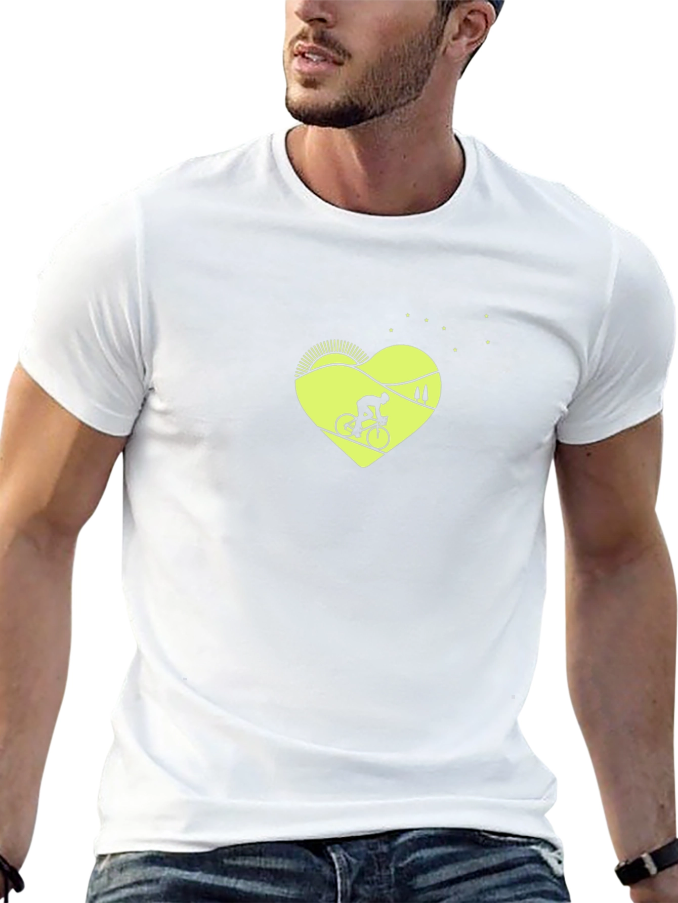 Cycling Heart T-Shirt - Mountain Bike Design