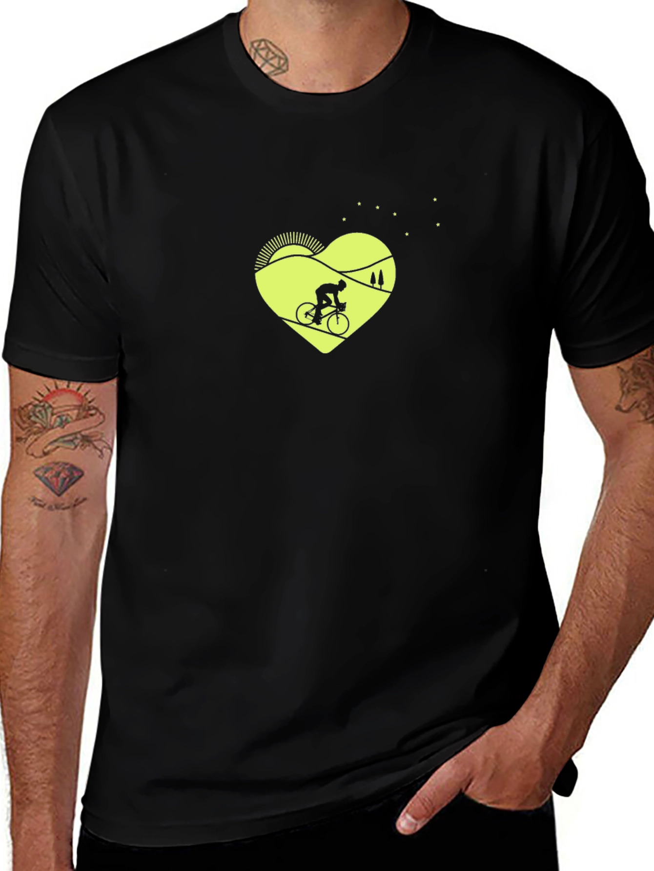 Cycling Heart T-Shirt - Mountain Bike Design