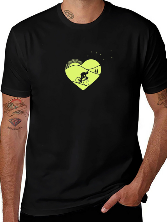 Cycling Heart T-Shirt - Mountain Bike Design