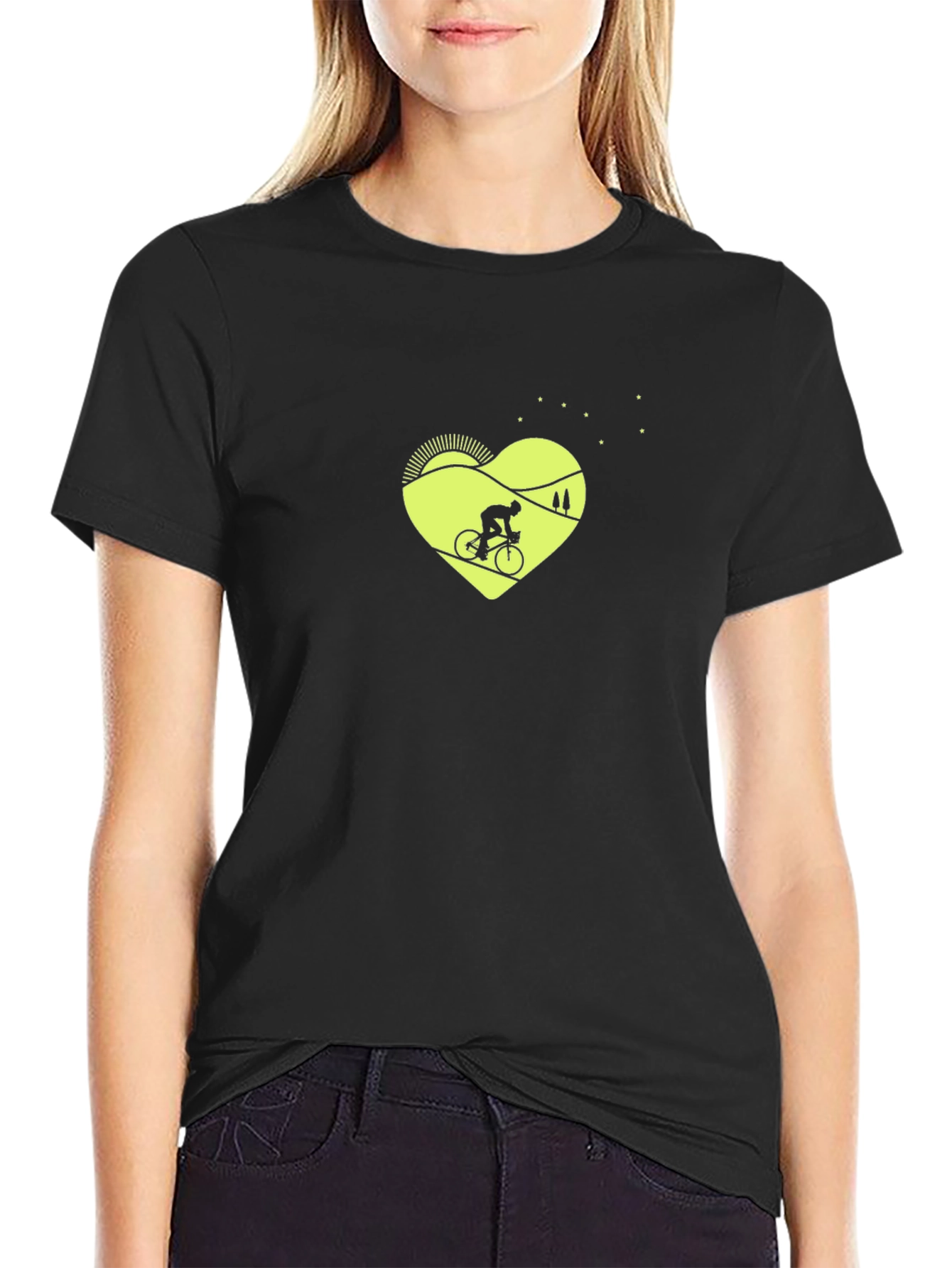 Cycling Heart T-Shirt - Mountain Bike Design