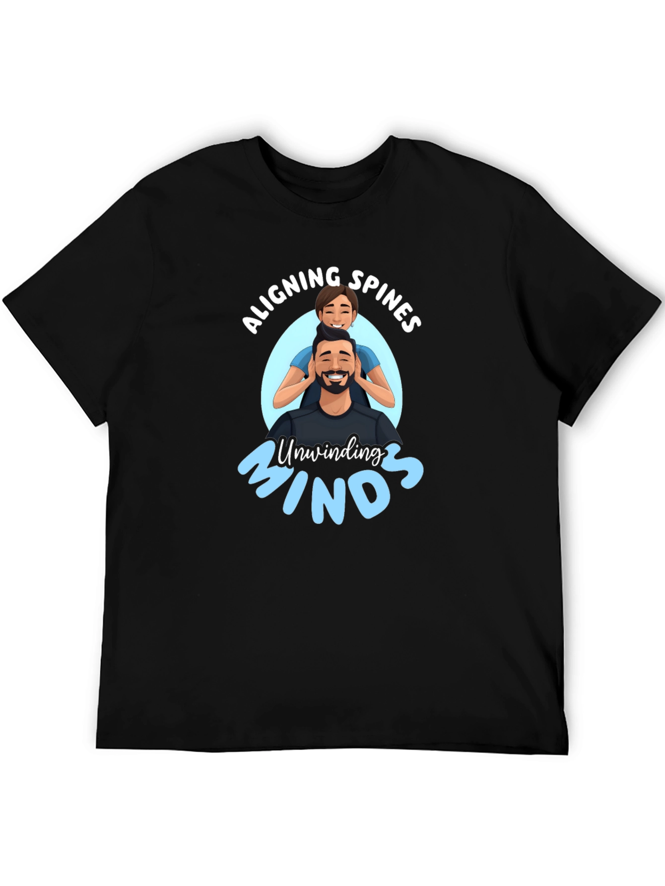 Aligning Spines Unwinding Minds Black T-Shirt