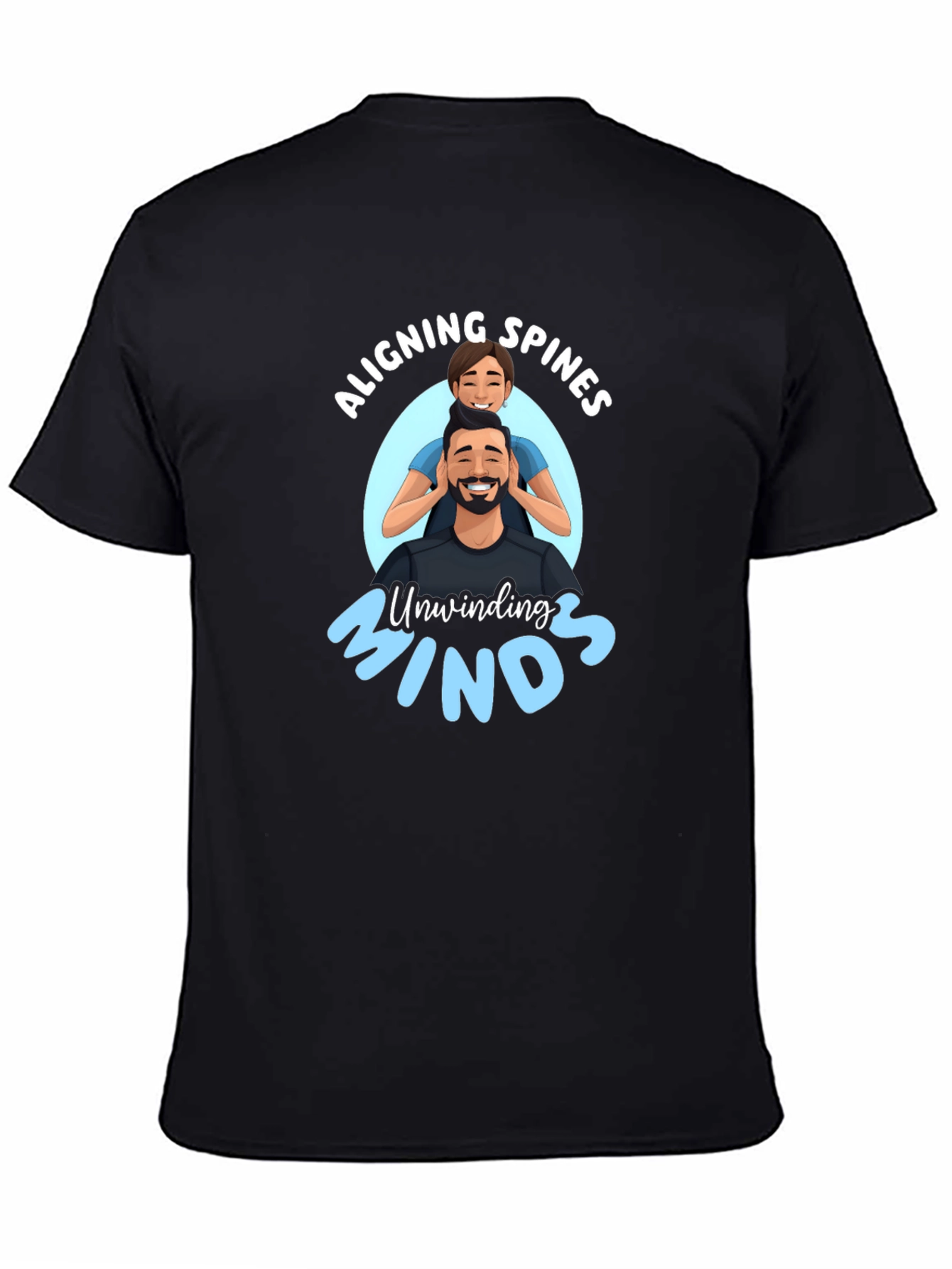 Aligning Spines Unwinding Minds Black T-Shirt