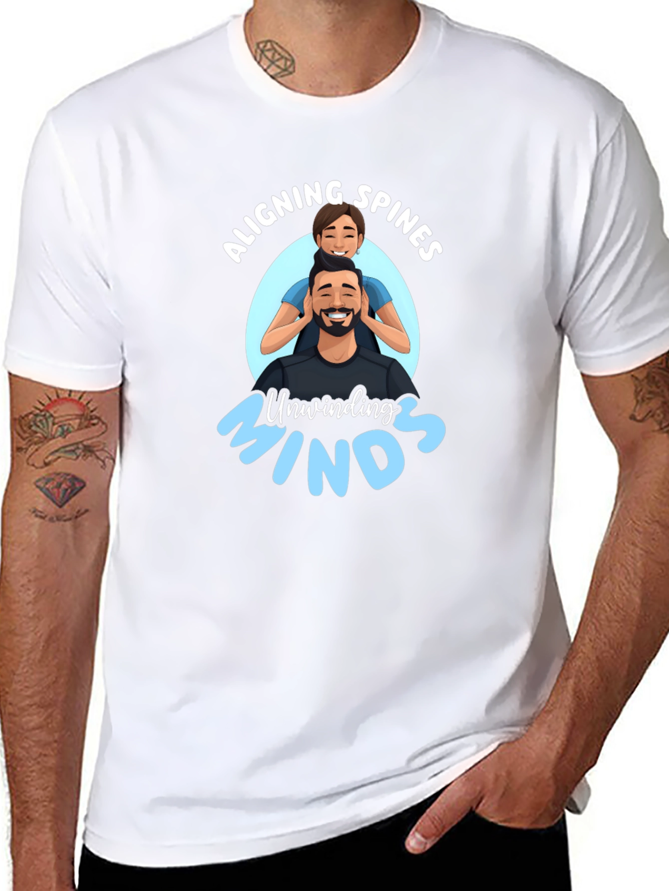 Aligning Spines Unwinding Minds Black T-Shirt