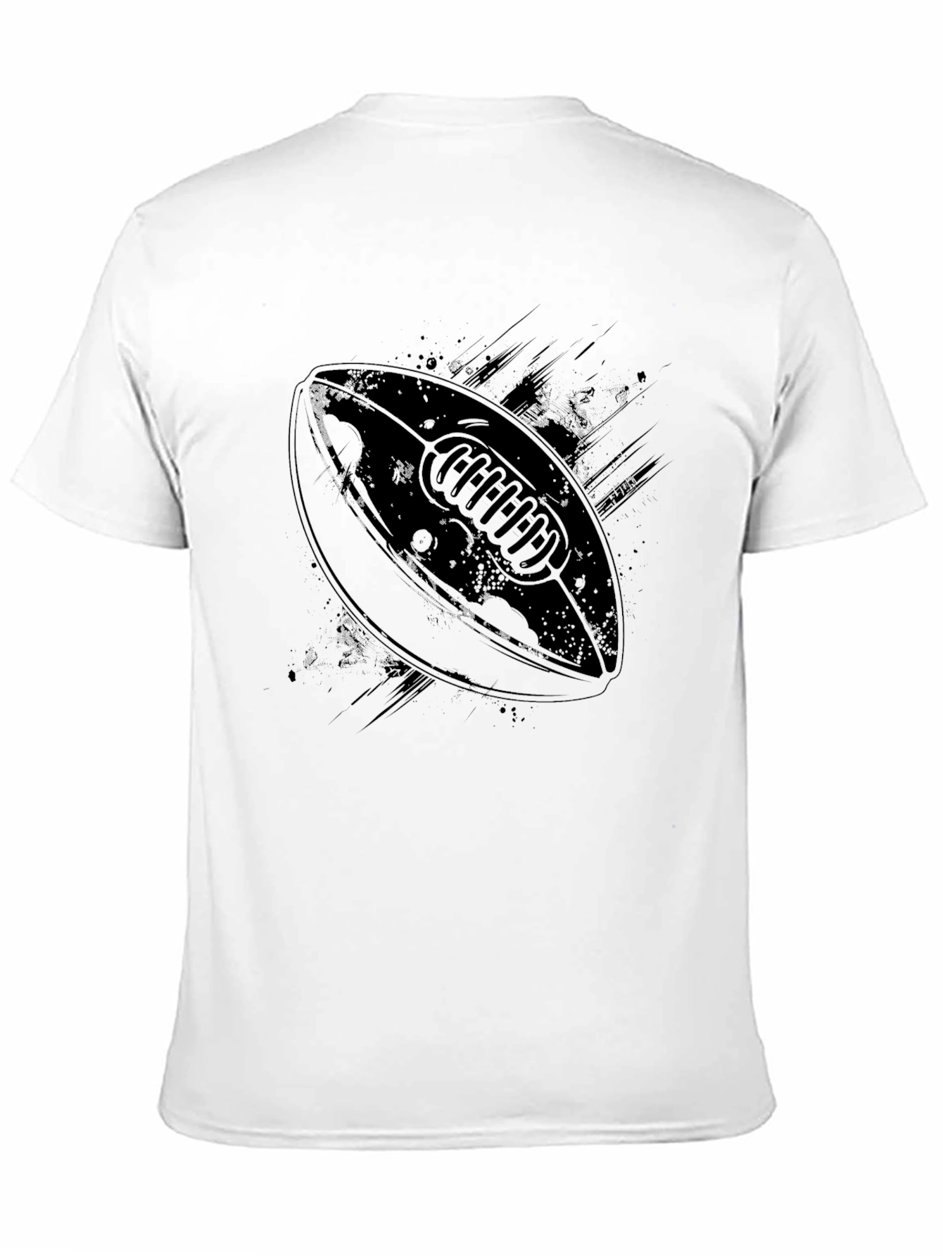Mens Black Graphic Tee - Football Design
