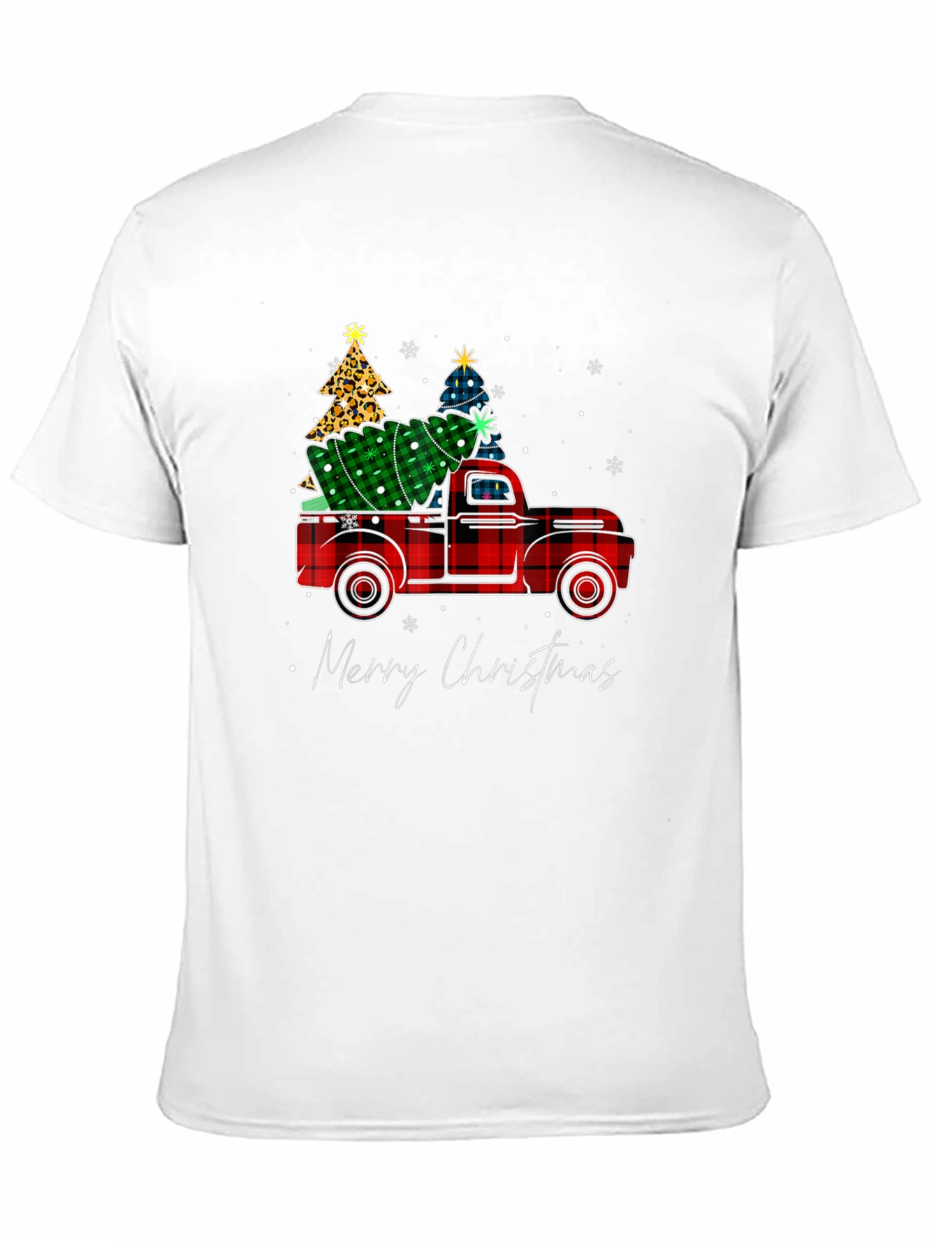 Merry Christmas Plaid Truck T-Shirt
