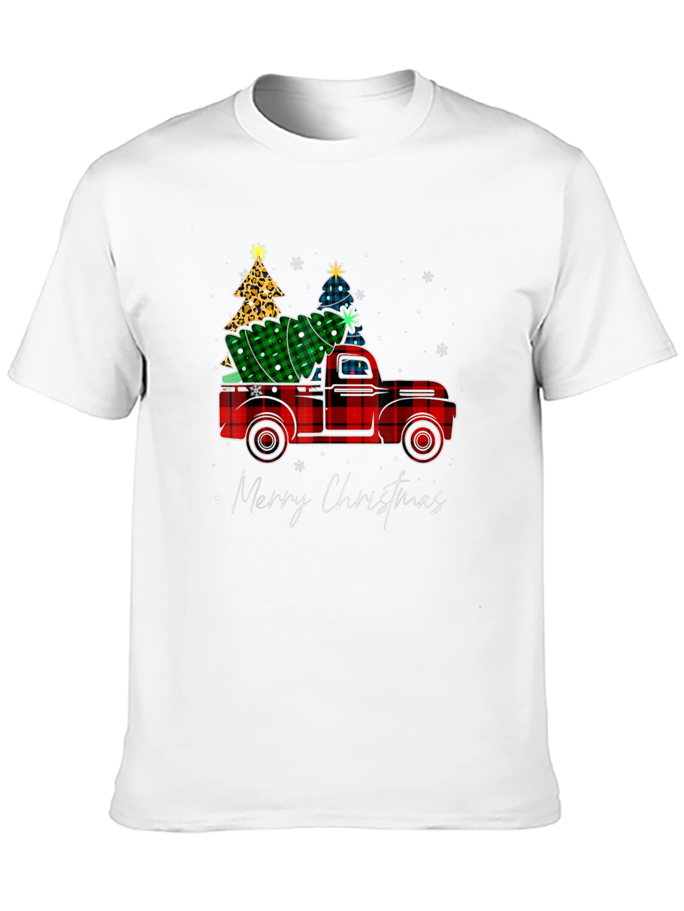 Merry Christmas Plaid Truck T-Shirt