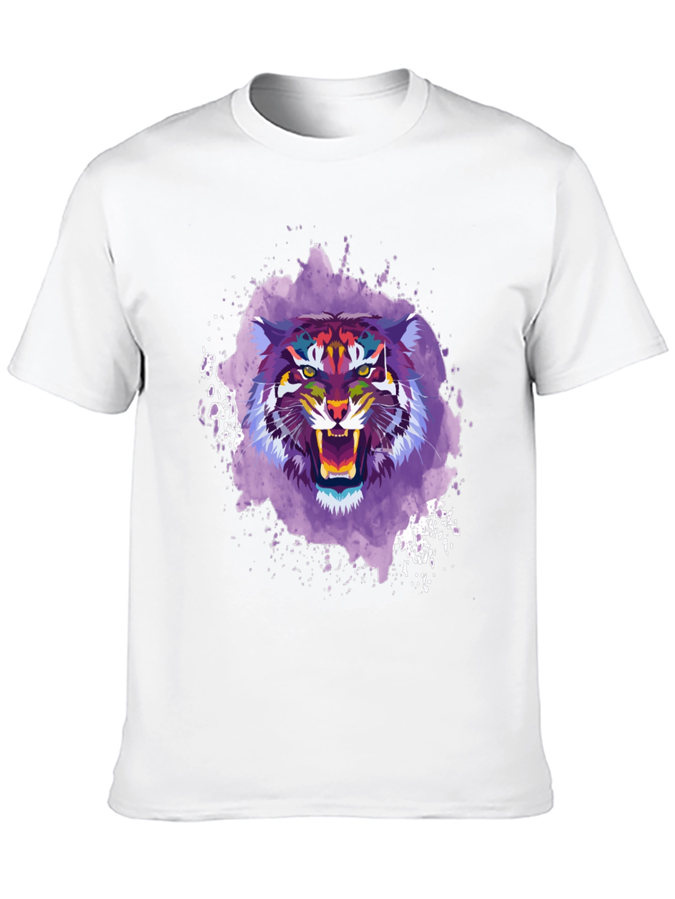 Abstract Tiger Graphic Tee - Mens Black T-Shirt