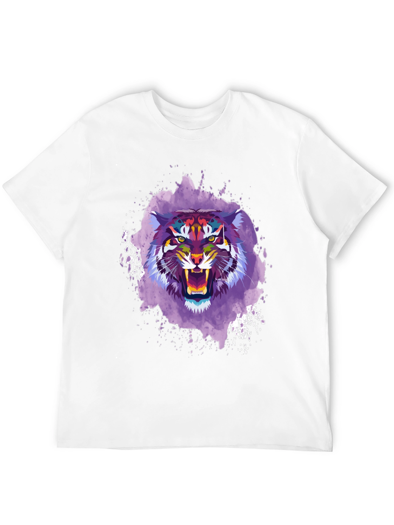 Abstract Tiger Graphic Tee - Mens Black T-Shirt