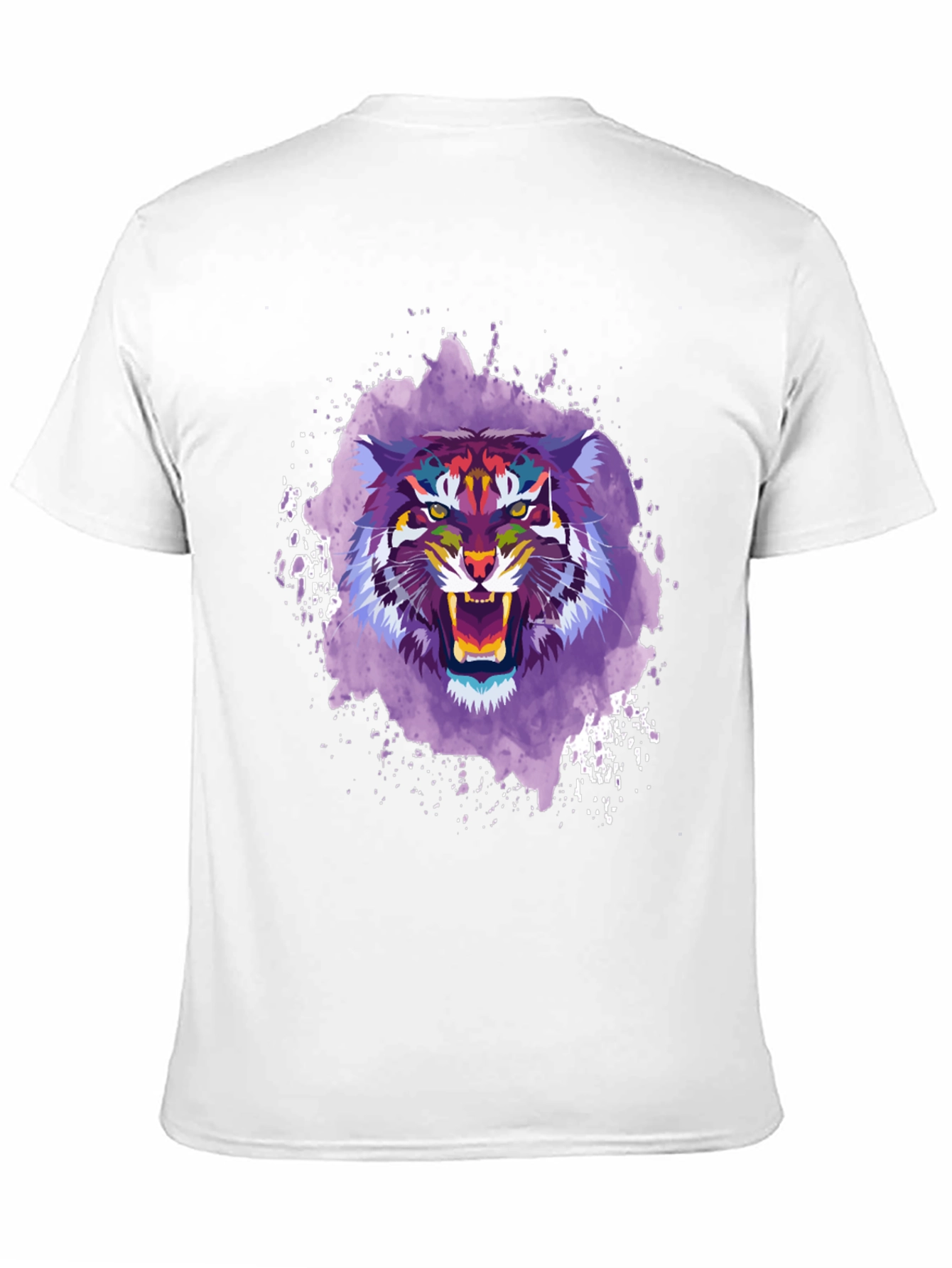 Abstract Tiger Graphic Tee - Mens Black T-Shirt