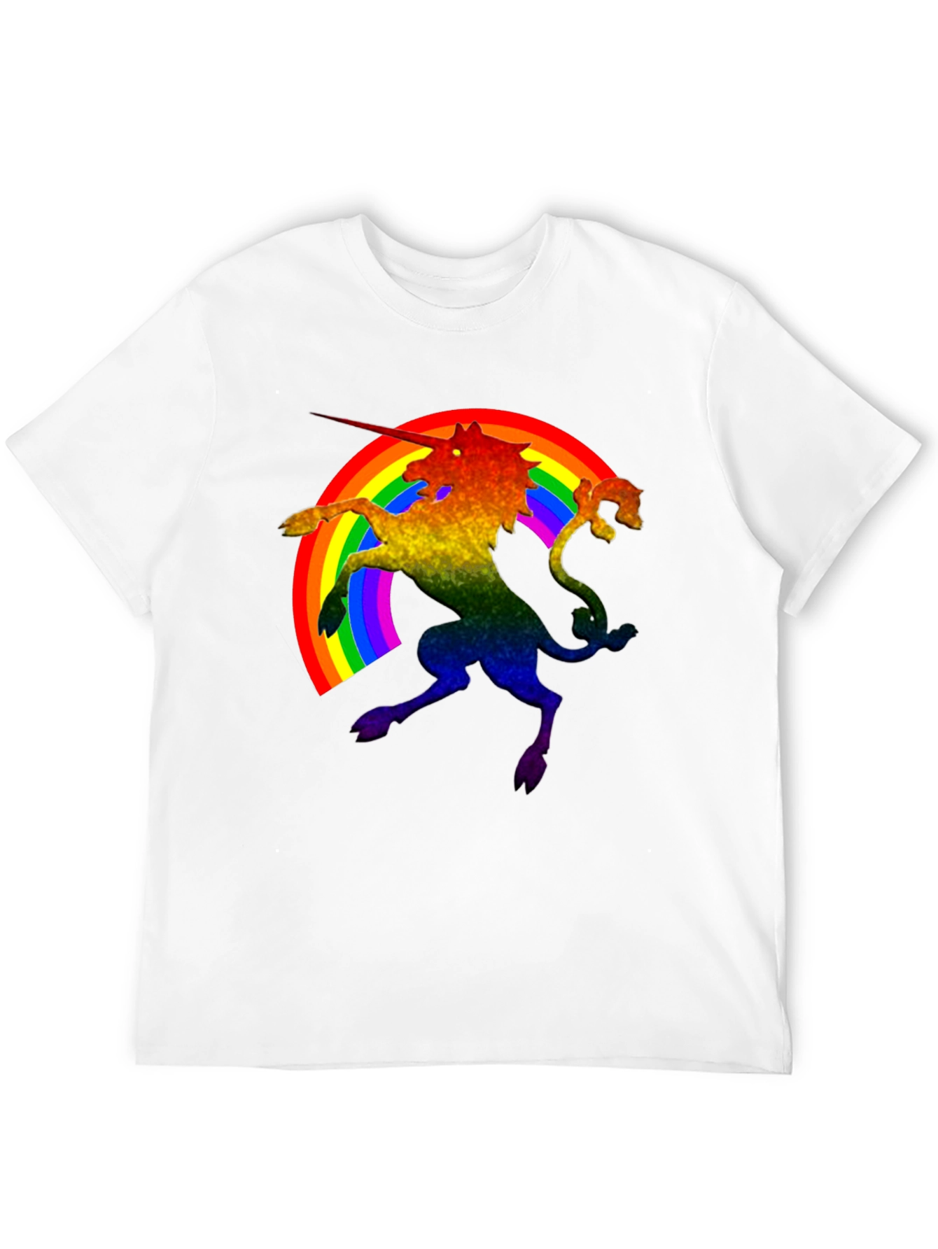 Rainbow Unicorn Black T-Shirt