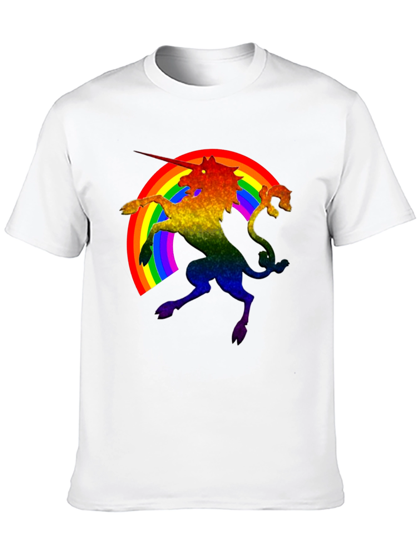 Rainbow Unicorn Black T-Shirt