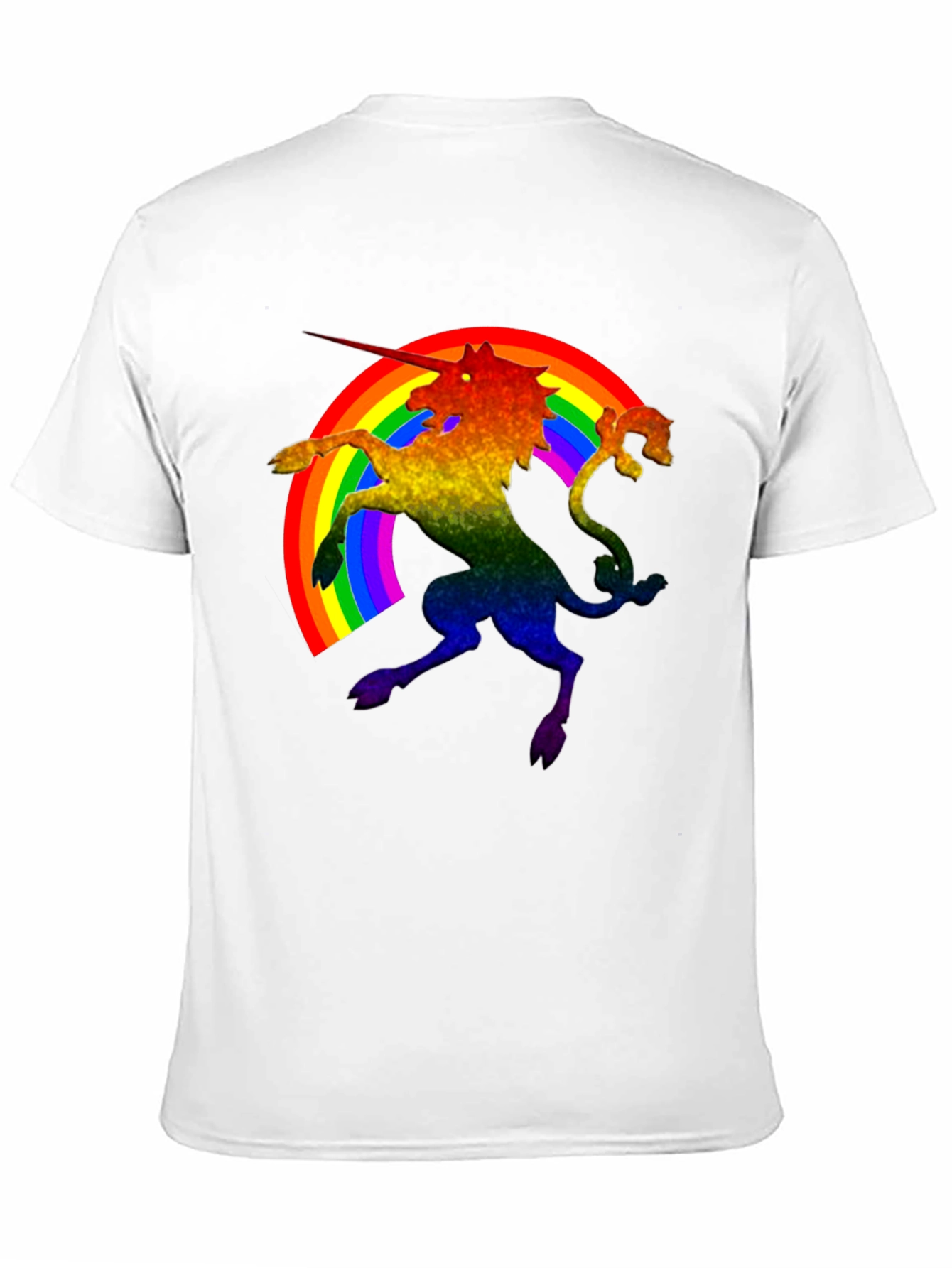 Rainbow Unicorn Black T-Shirt